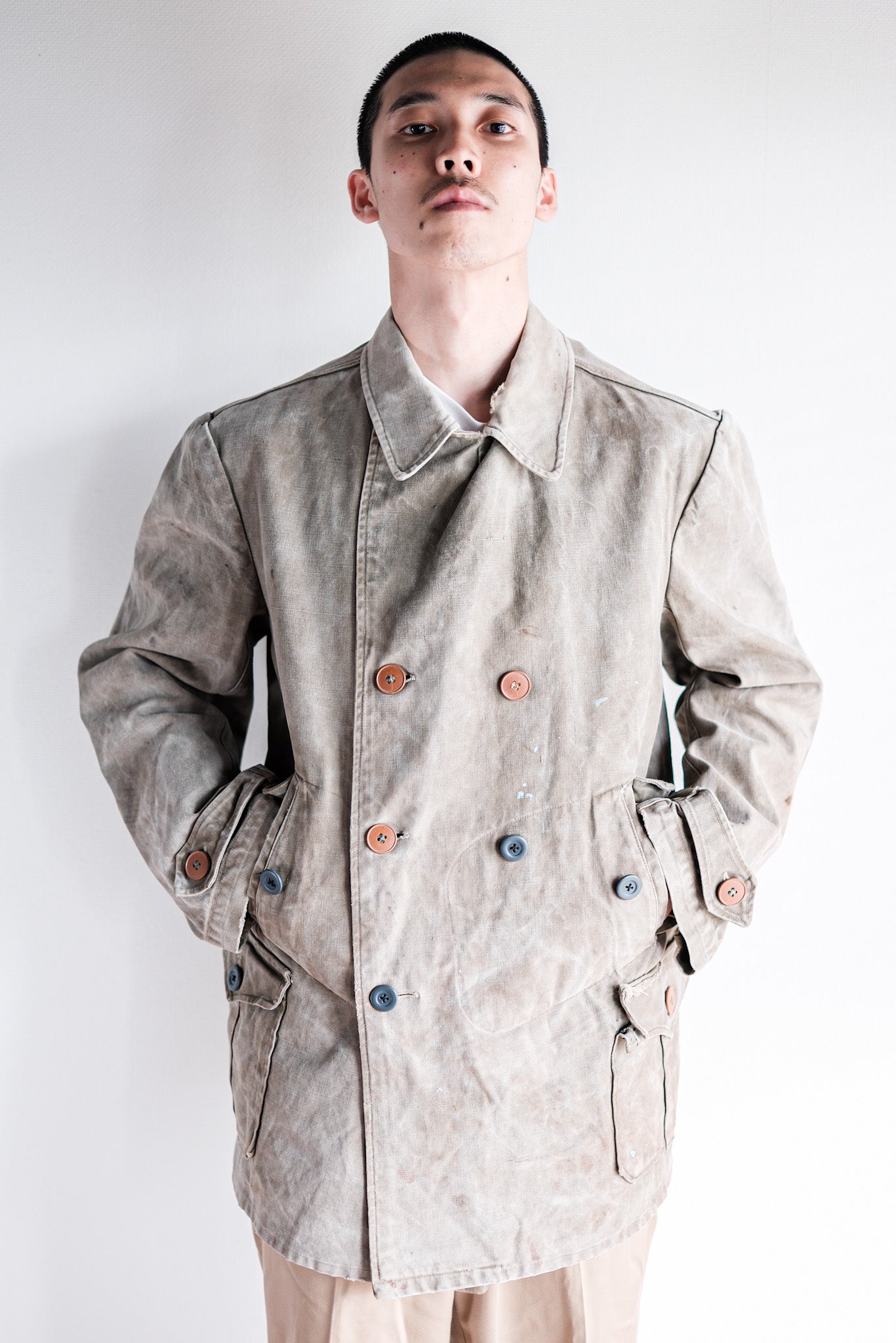 【~40's】German Army Mountain Trooper Double Breasted Jacket