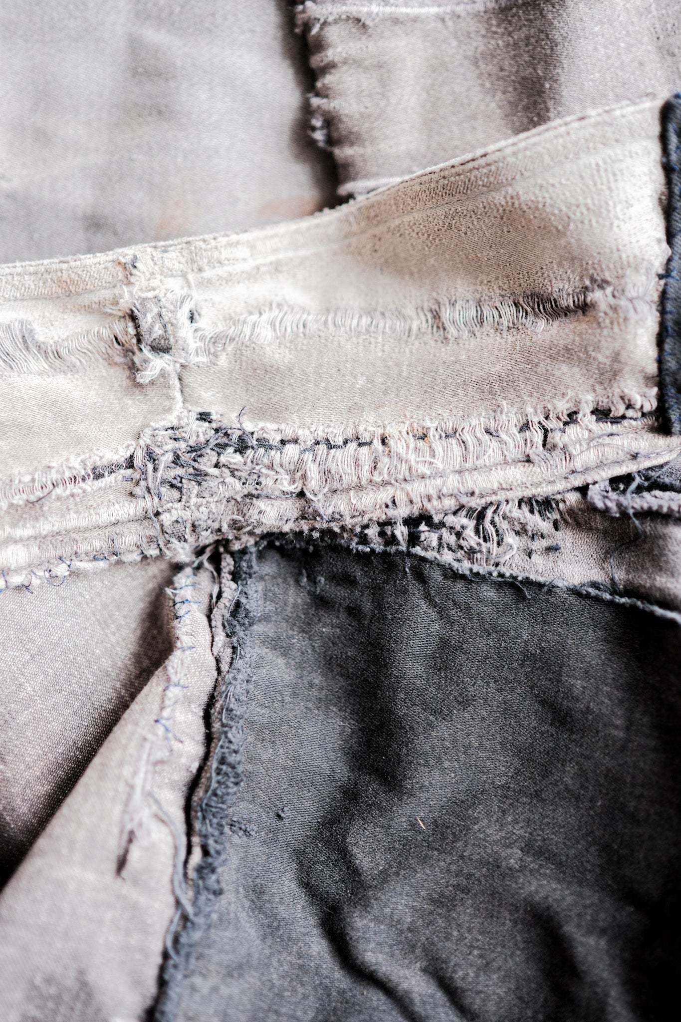 【~50's】French Vintage Black Moleskin Work Jacket "Patchwork"