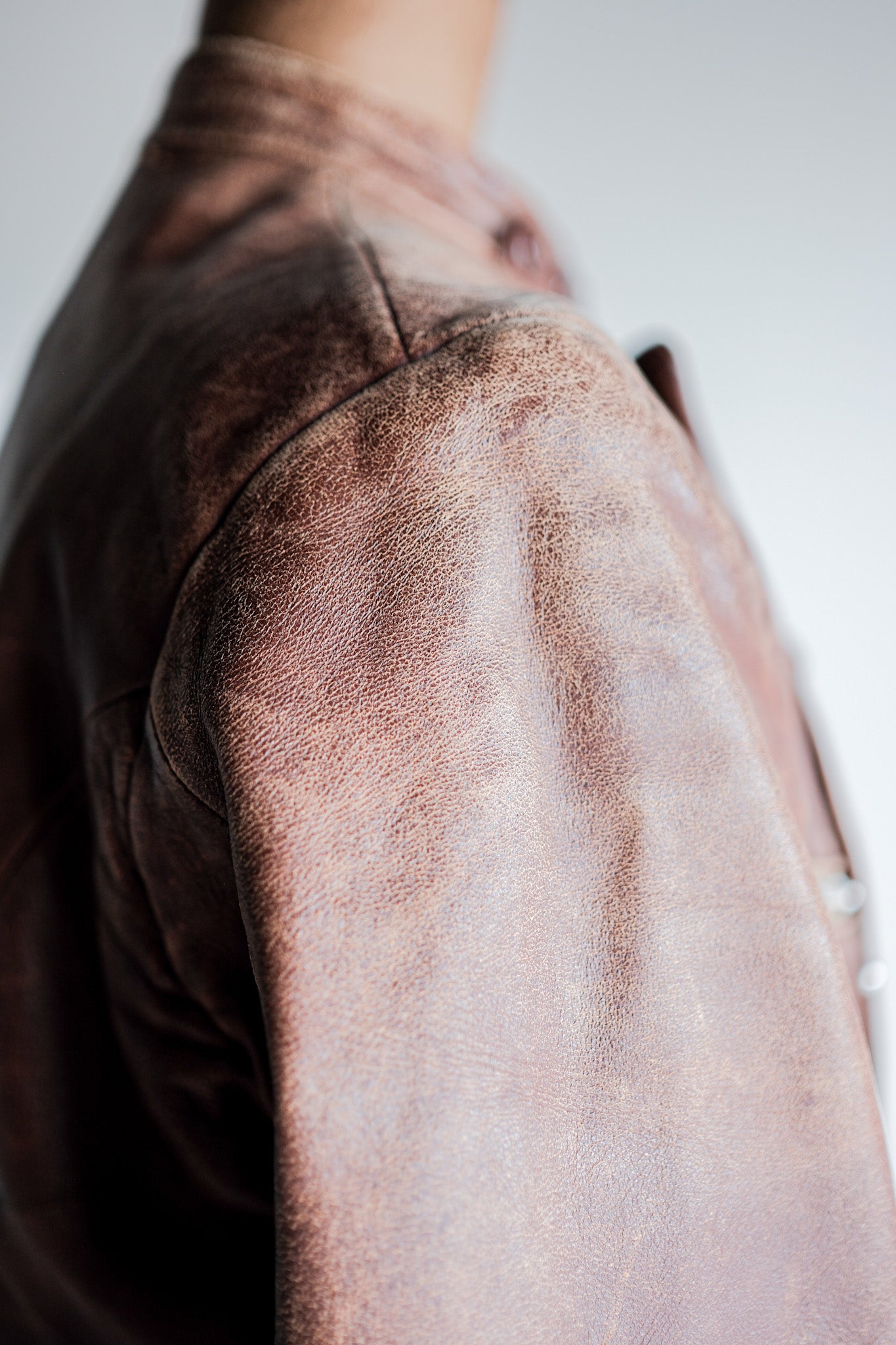 【~30's】German Vintage Double Breasted Motorcycle Leather Jacket