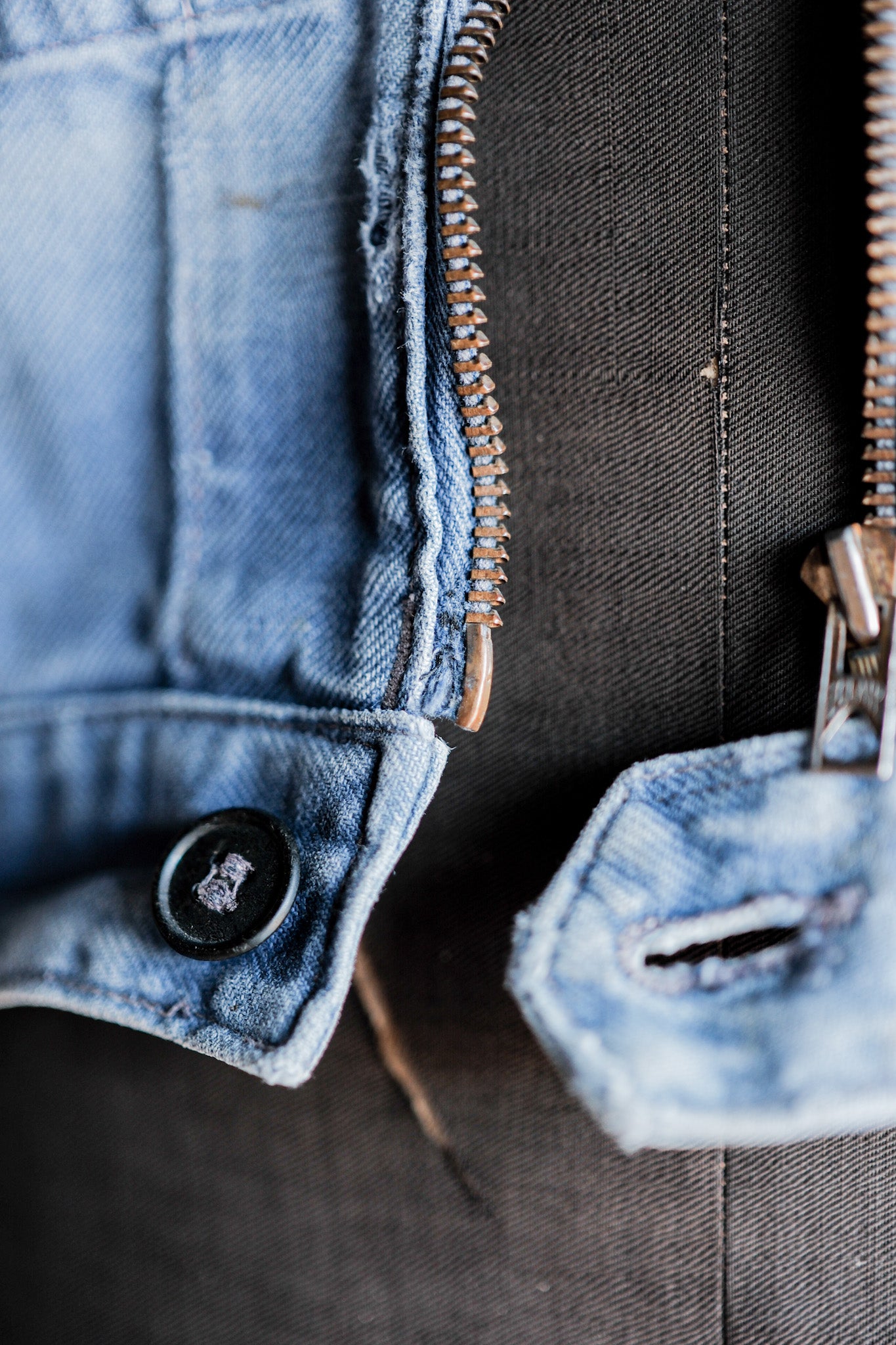 【~50’s】French Vintage Blue Cotton Twill Cyclist Jacket "Adolphe Lafont"