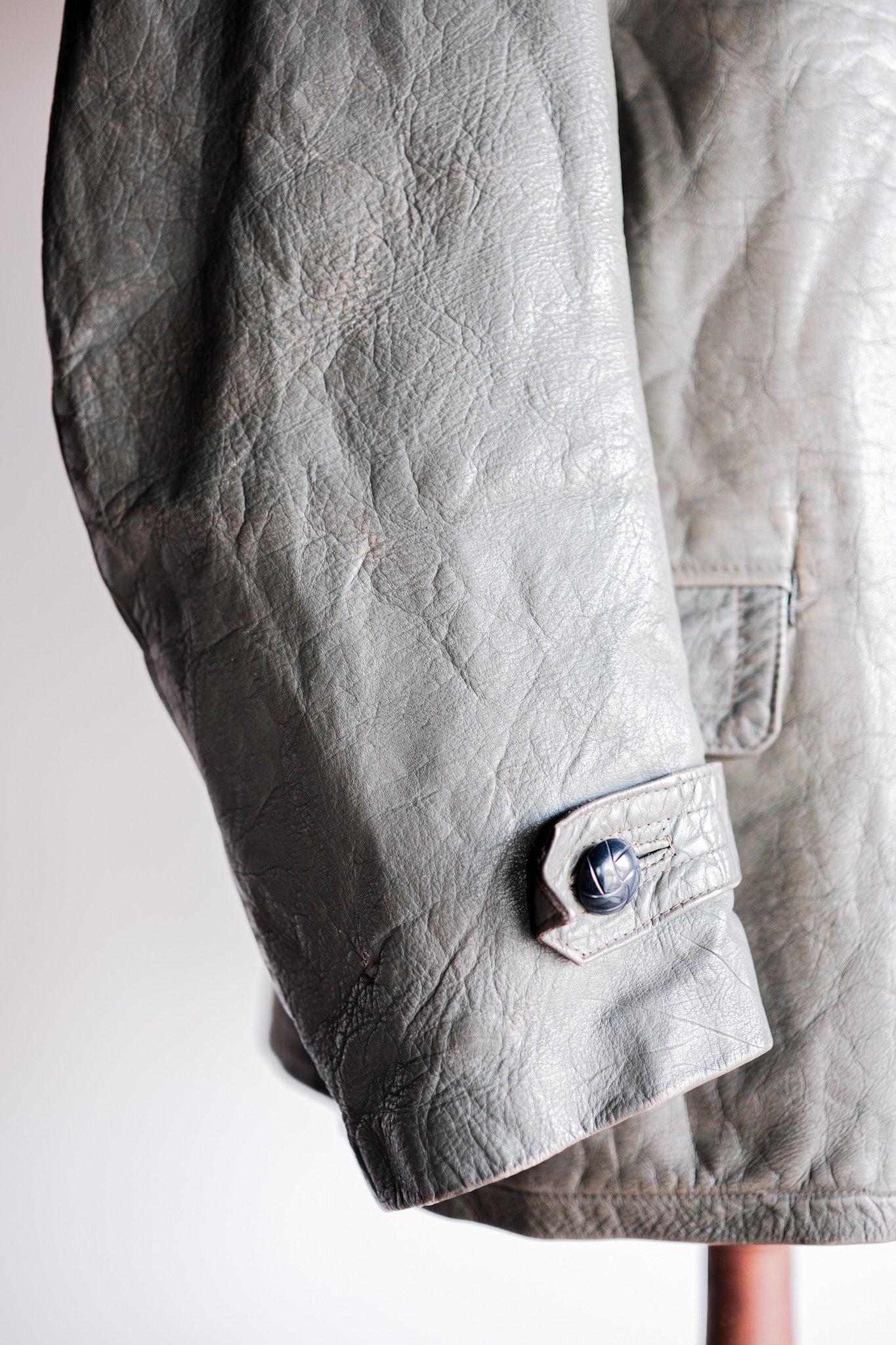 【~40's】WWⅡ+German+Navy+U-Boat+Crew+Gray+Leather+Jacket+"Kriegsmarine"