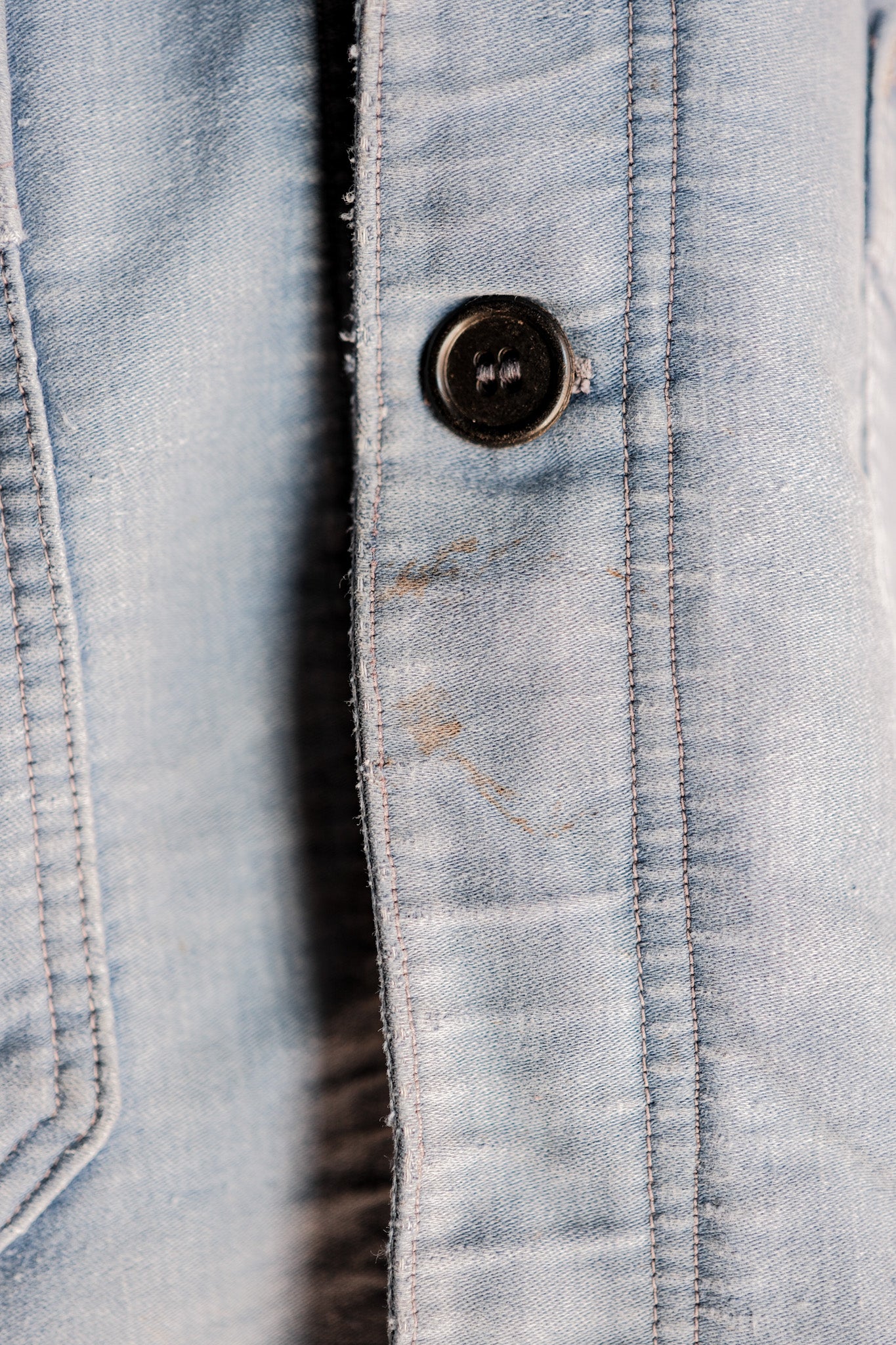 【~40's】French Vintage Blue Moleskin Work Jacket "4 Buttons"