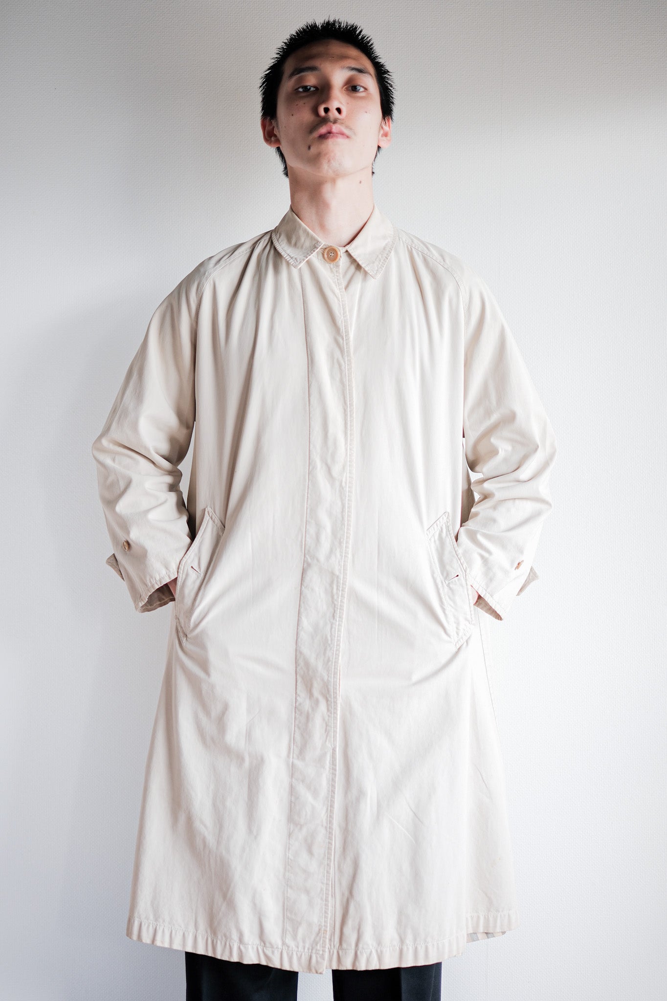 【~50's】Vintage Burberrys Single Raglan Balmacaan Coat C100 for Ladies "Made in France"