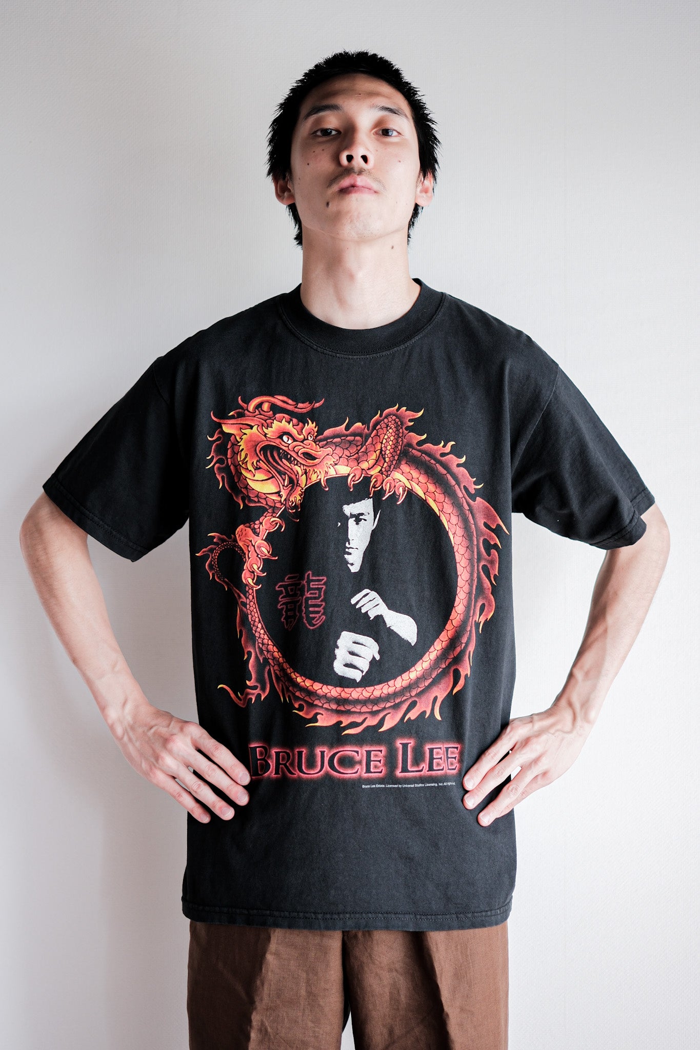 【~00's】Vintage Print T-shirt Size.M "Bruce Lee"