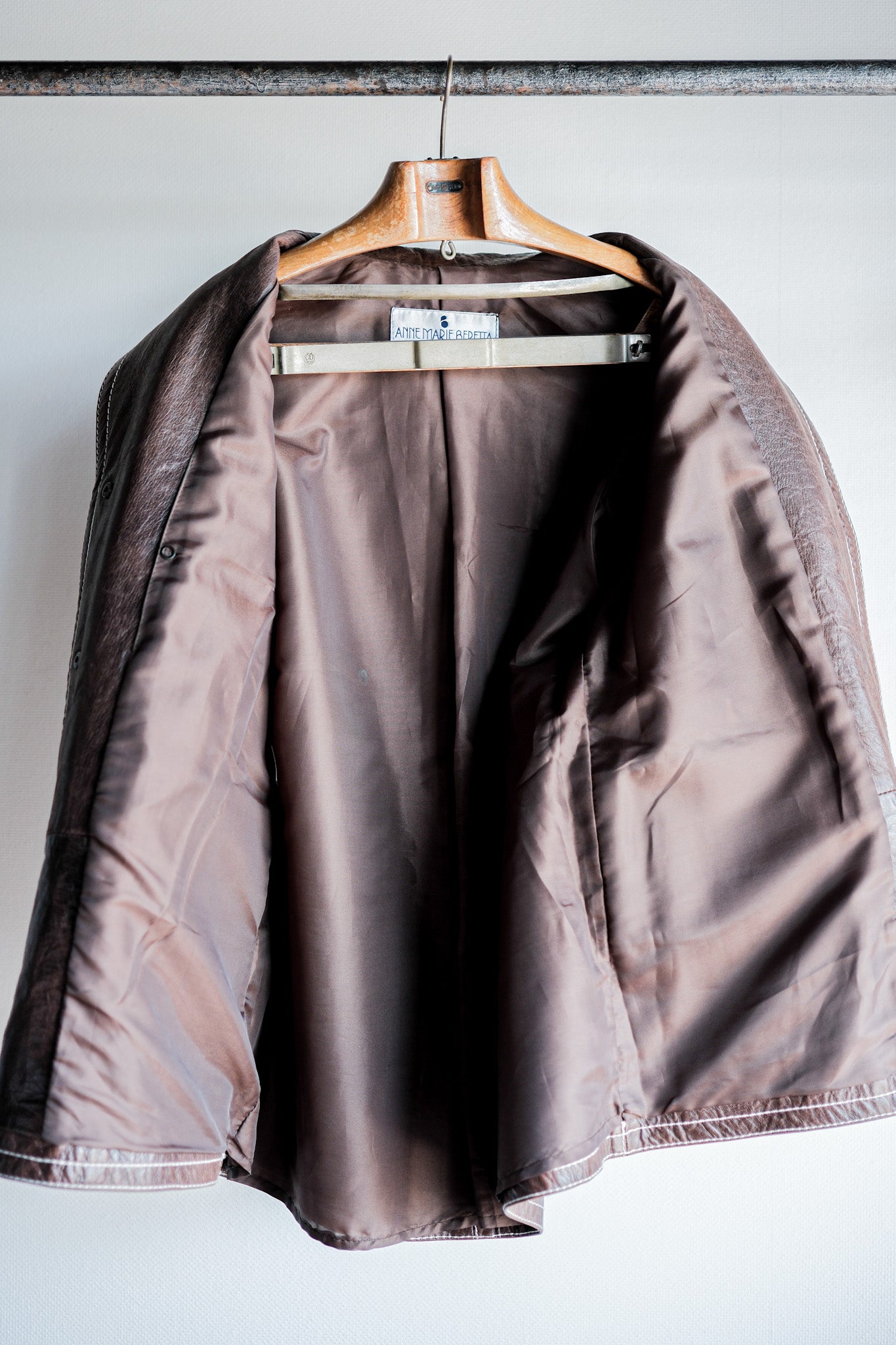 【~90’s】Old ANNE MARIE BERETTA Leather Tailored Jacket Size.T42