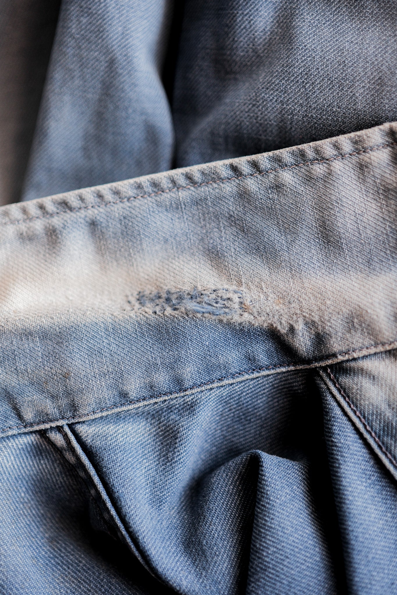 【~50’s】French Vintage Blue Cotton Twill Cyclist Jacket "Adolphe Lafont"