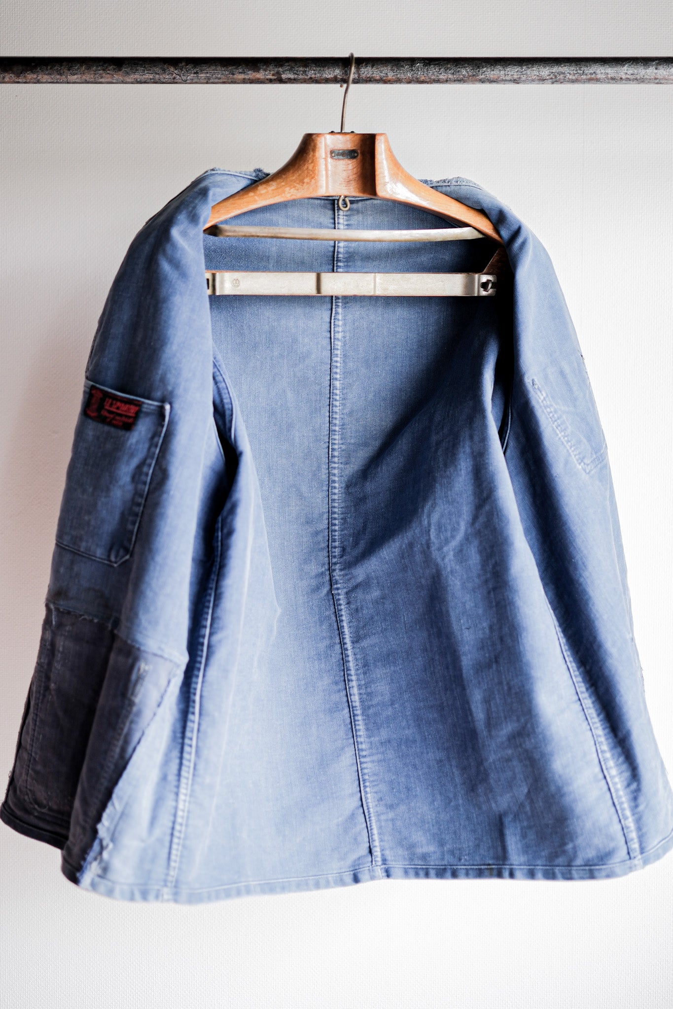 【~40's】French Vintage Blue Moleskin Work Jacket