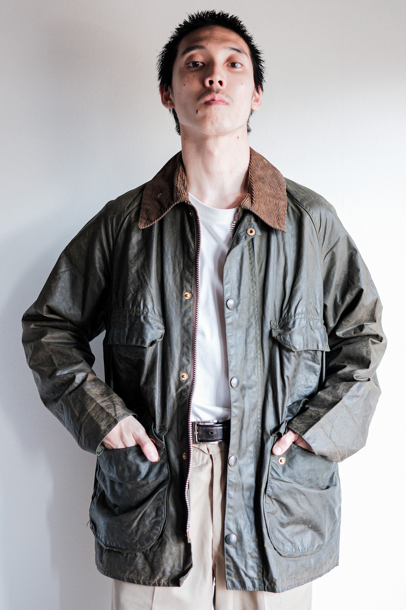 【~80’s】Vintage Barbour "BEDALE" 2 Crest Size.38 "4 Pockets"