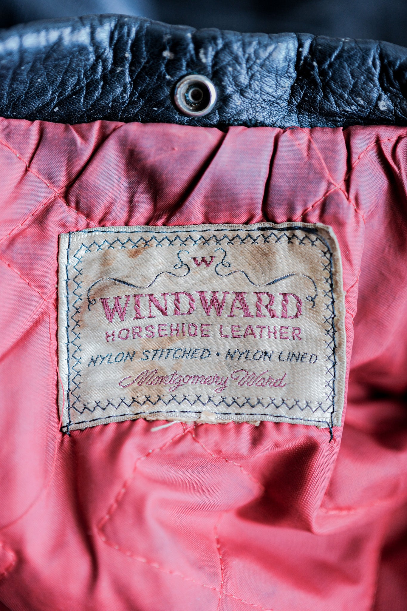 【~50's】American Vintage Two Star Horsehide Motorcycle Leather Jacket "WINDWARD"