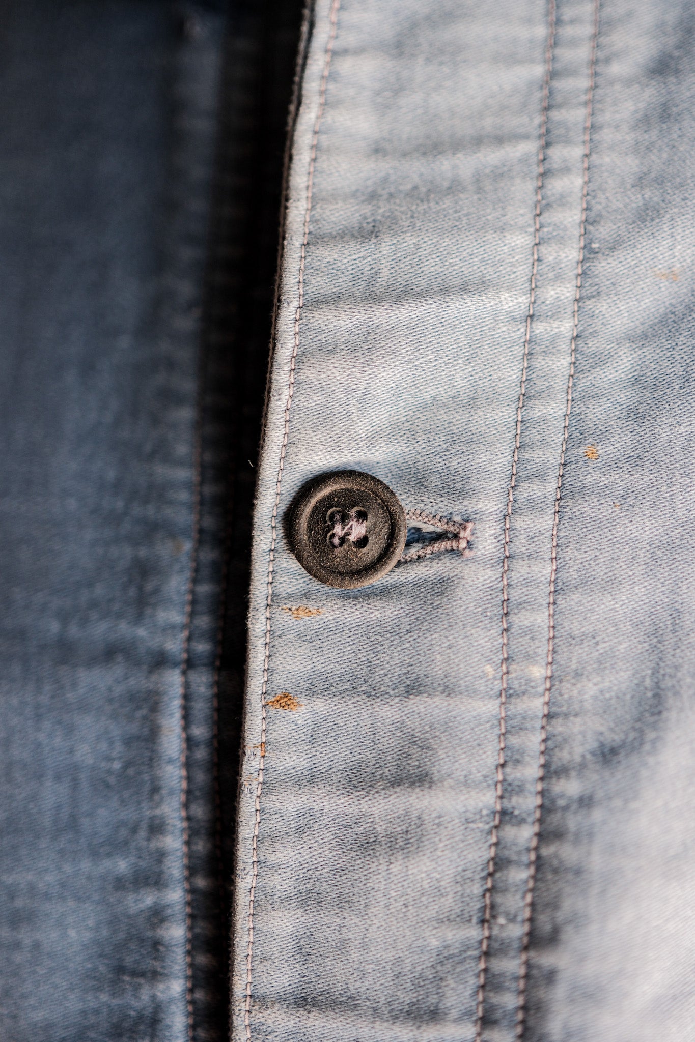 【~40's】French Vintage Blue Moleskin Work Jacket "4 Buttons"