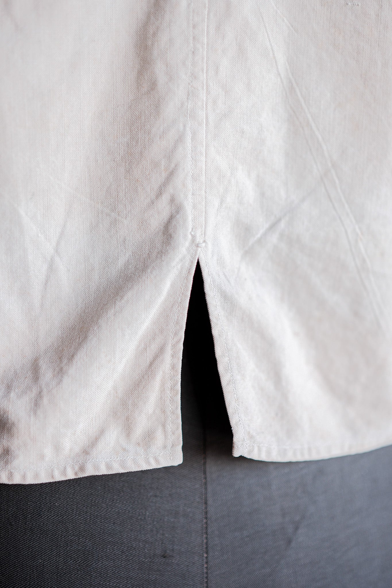 【~30's】French Vintage Salt & Pepper Cotton Work Gilet