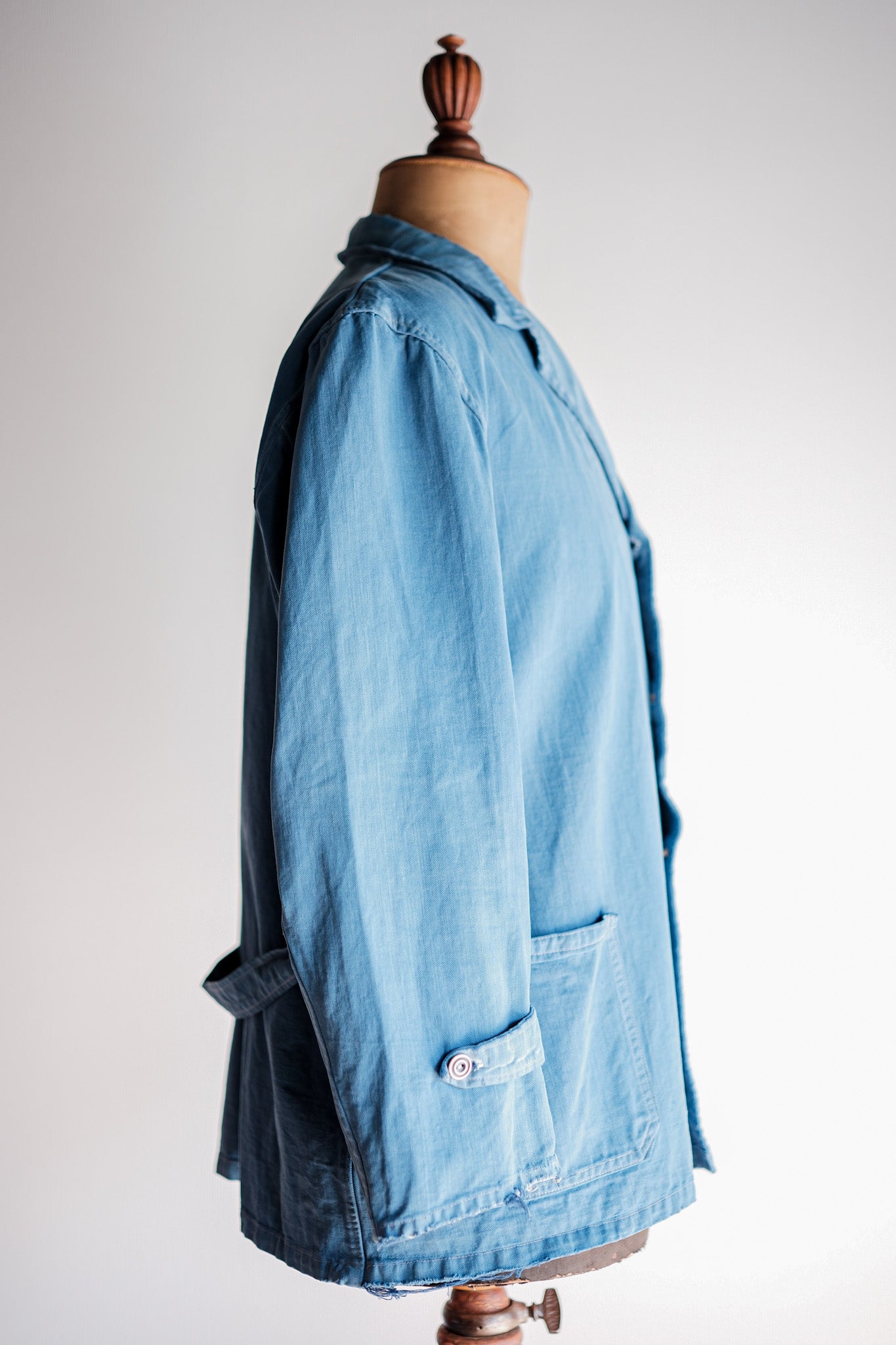 【~40’s】French Vintage Indigo Cotton Twill Lapel Work Jacket