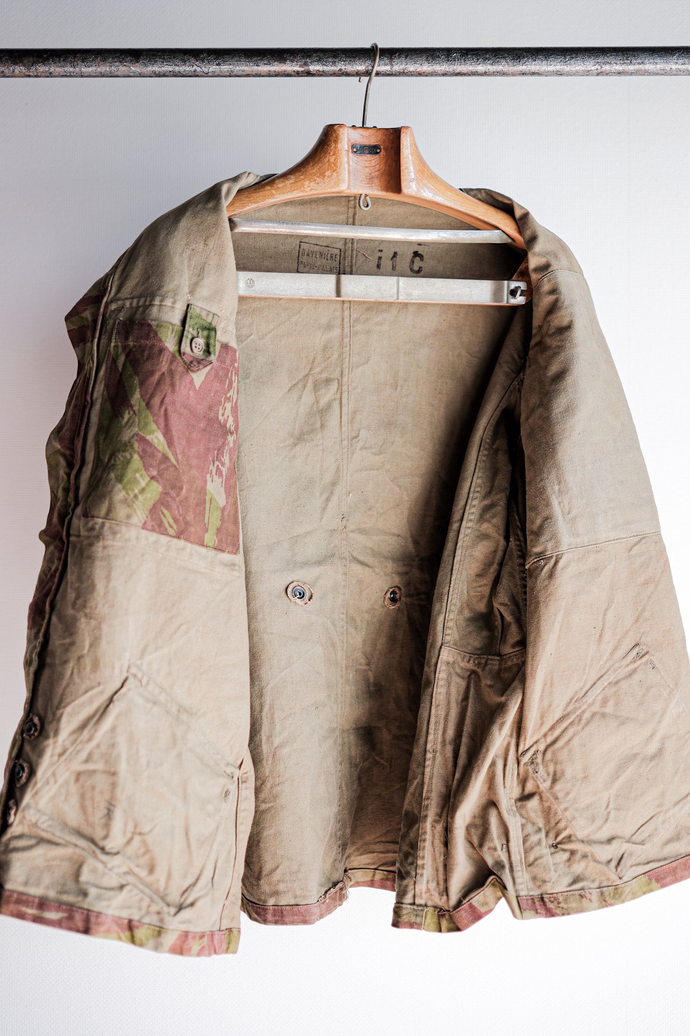 【~50's】French Army TAP47/52 Lizard Camouflage Paratrooper Jacket