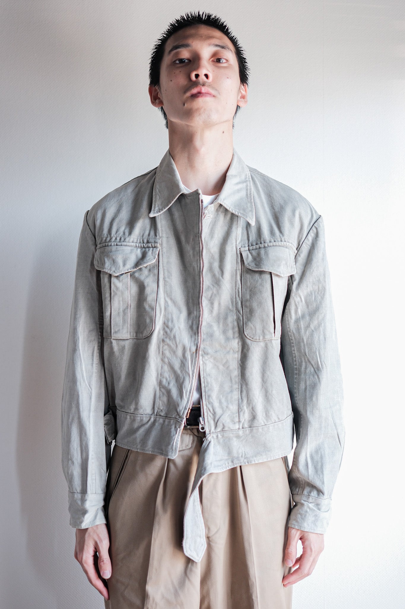 [~ 40) 프랑스 군대 M44 배틀 드레스 재킷 크기 .42 "수정"