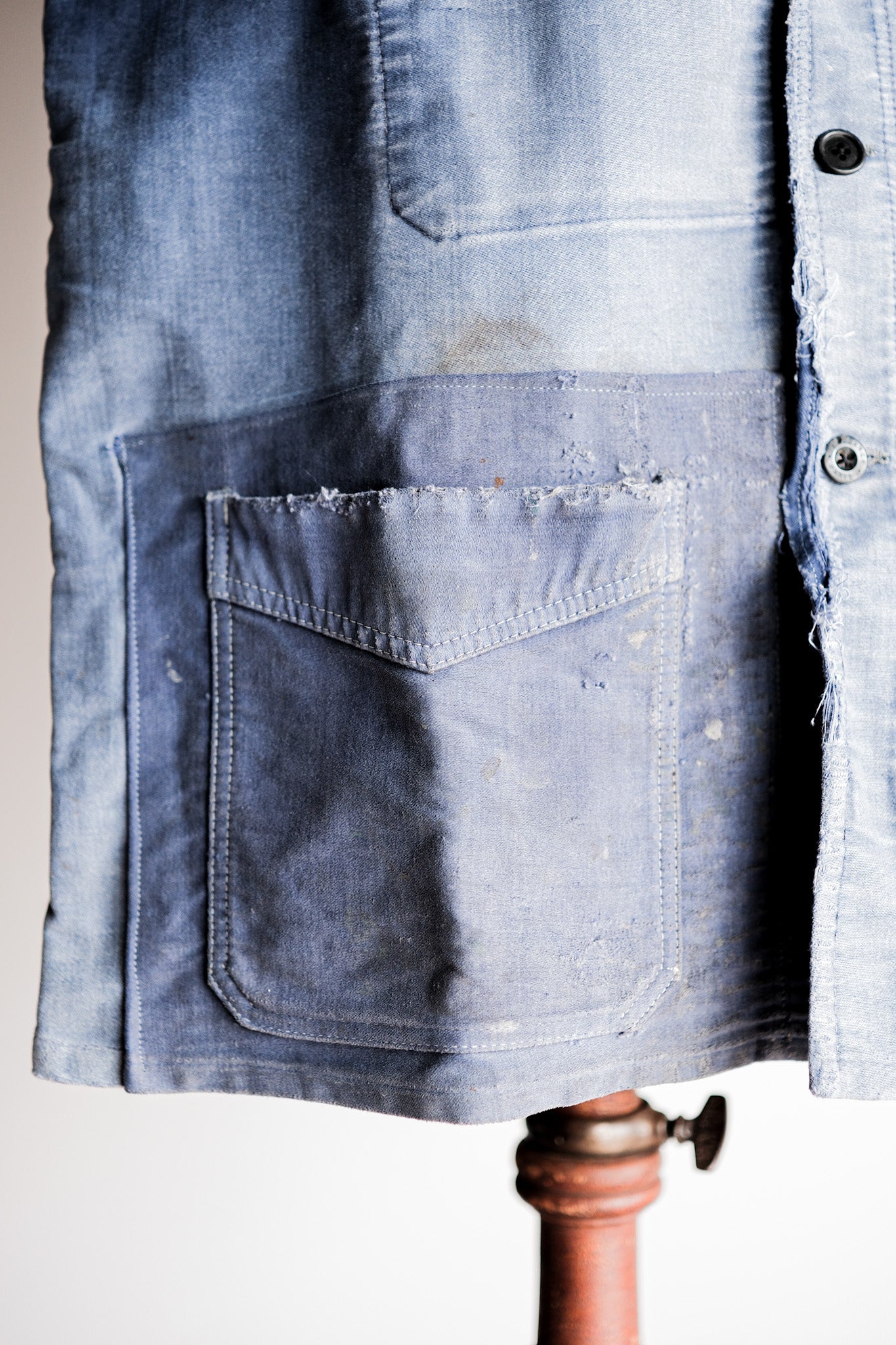【~40's】French Vintage Blue Moleskin Work Jacket