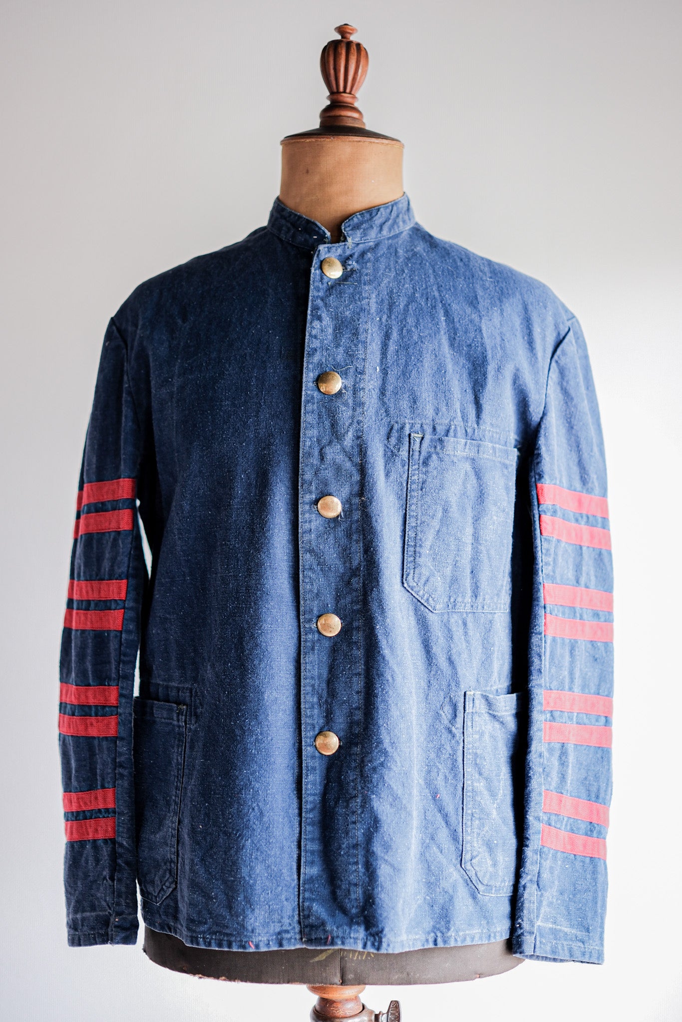 【~40's】German Vintage Indigo Linen Firefighter Jacket