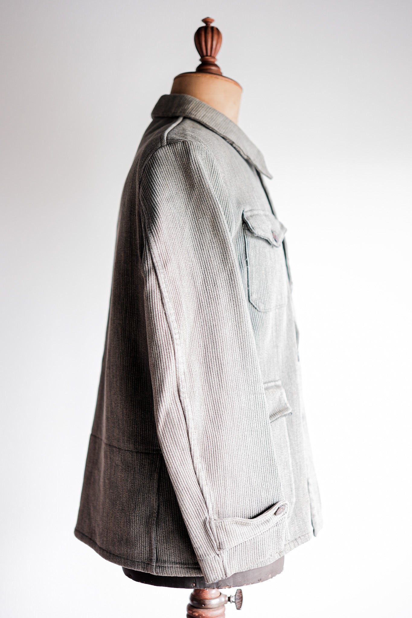 【~50's】French Vintage Gray Cotton Pique Hunting Jacket