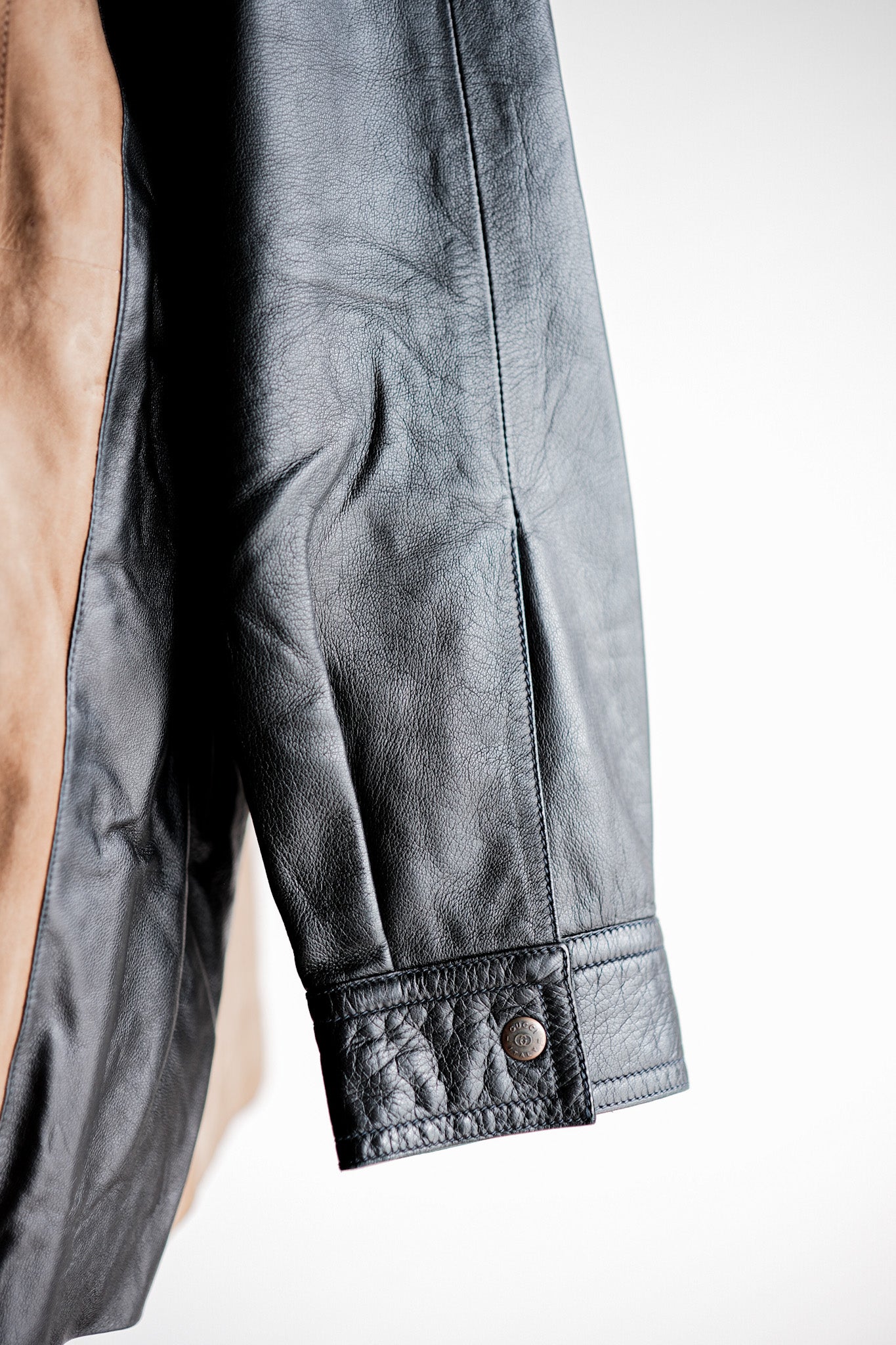 【~70’s】Old GUCCI 2 Tone Leather Jacket Size.50