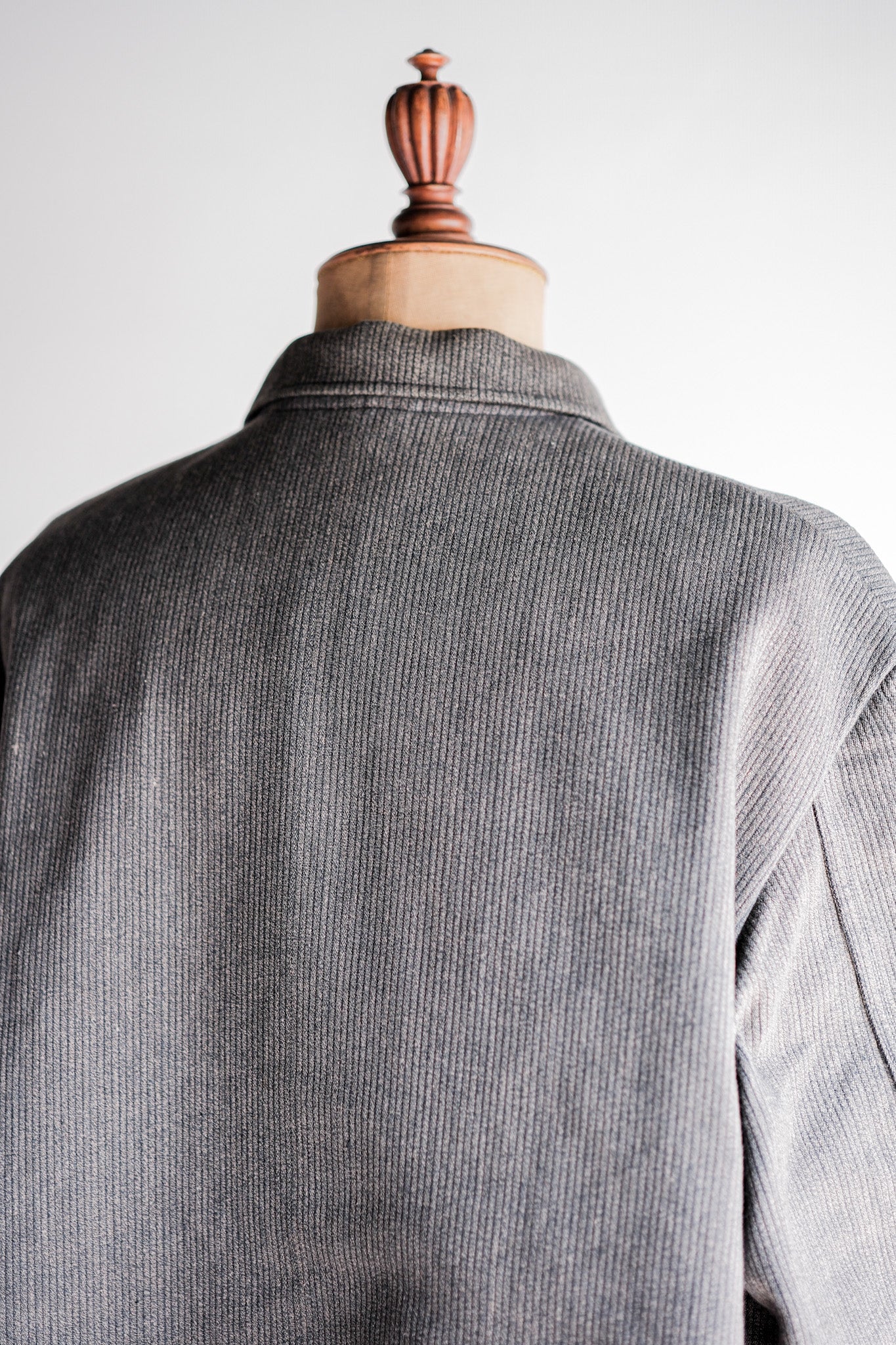 【~60's】French Vintage Brown Salt & Pepper Cotton Pique Hunting Jacket Size.56 "Le Mont St. Michel"