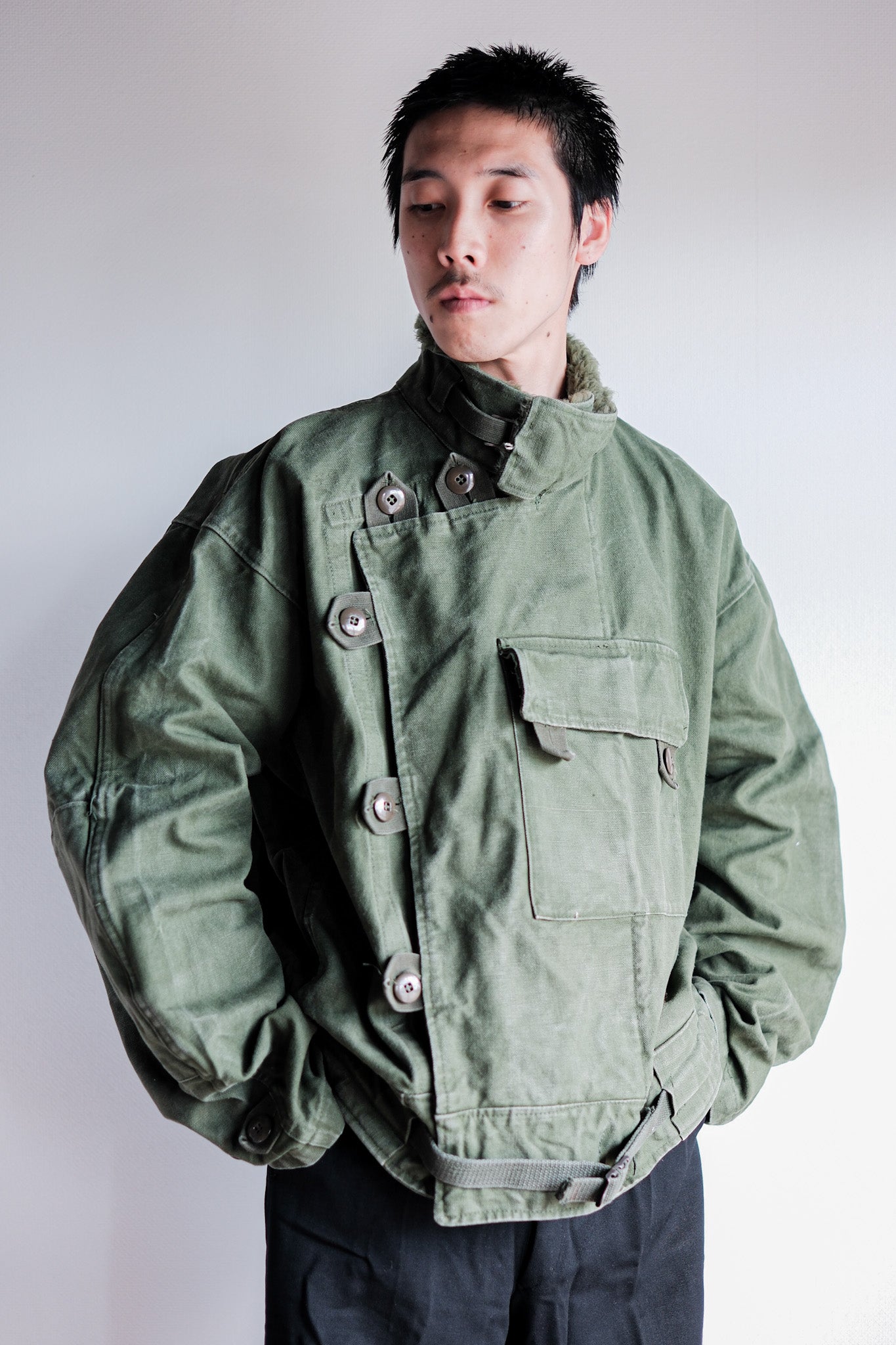 【~60's】Swedish Army Dispatch Rider Motorcycle Jacket Size.C56