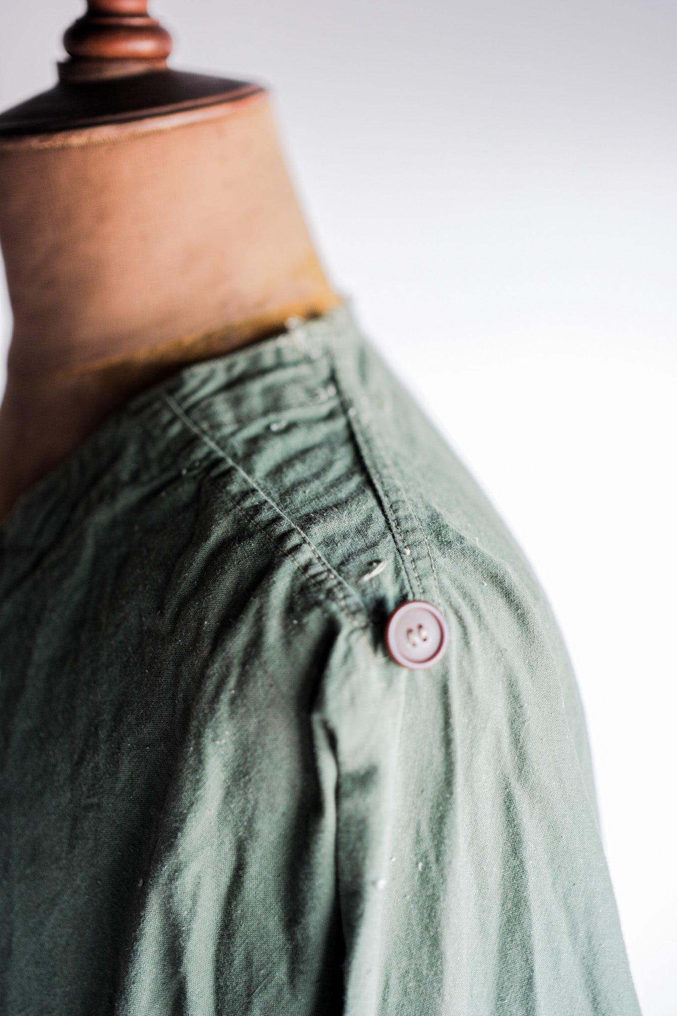 【~50's】Czechoslovakian Army Green Cotton Smock