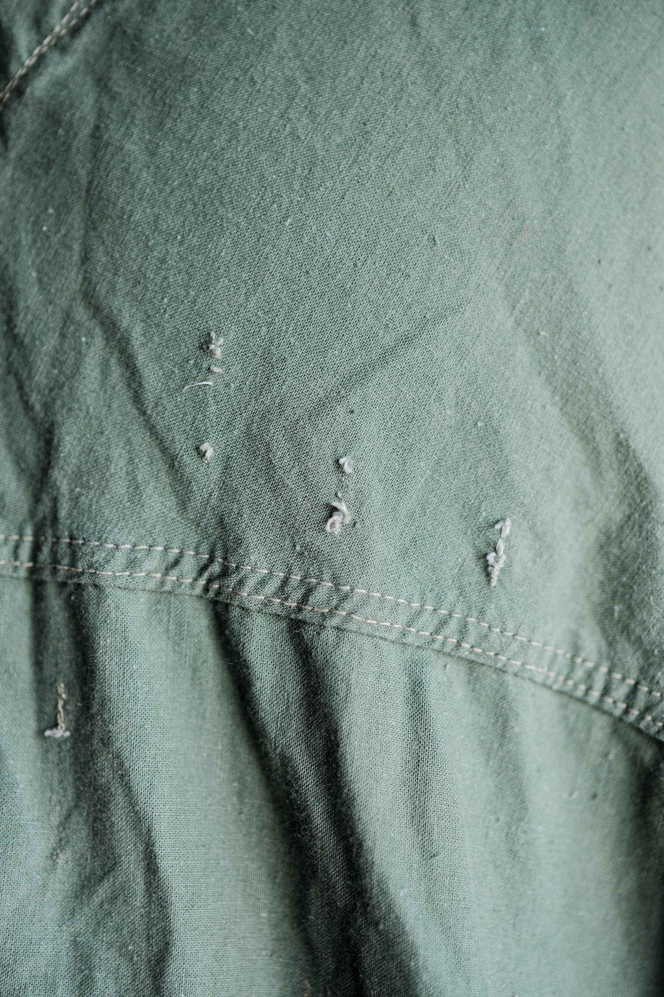 【~50's】Czechoslovakian Army Green Cotton Smock