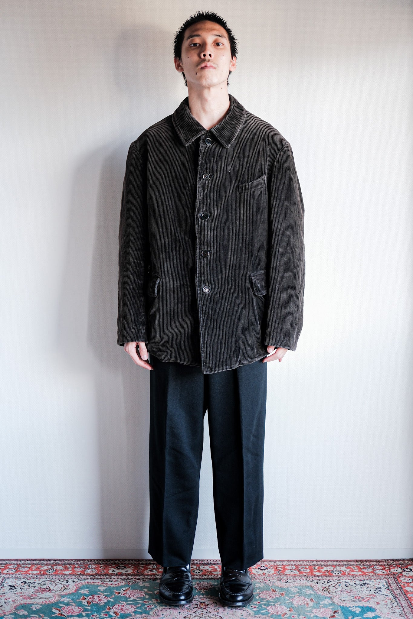 【~50's】French Vintage Dark Brown Corduroy Work Jacket