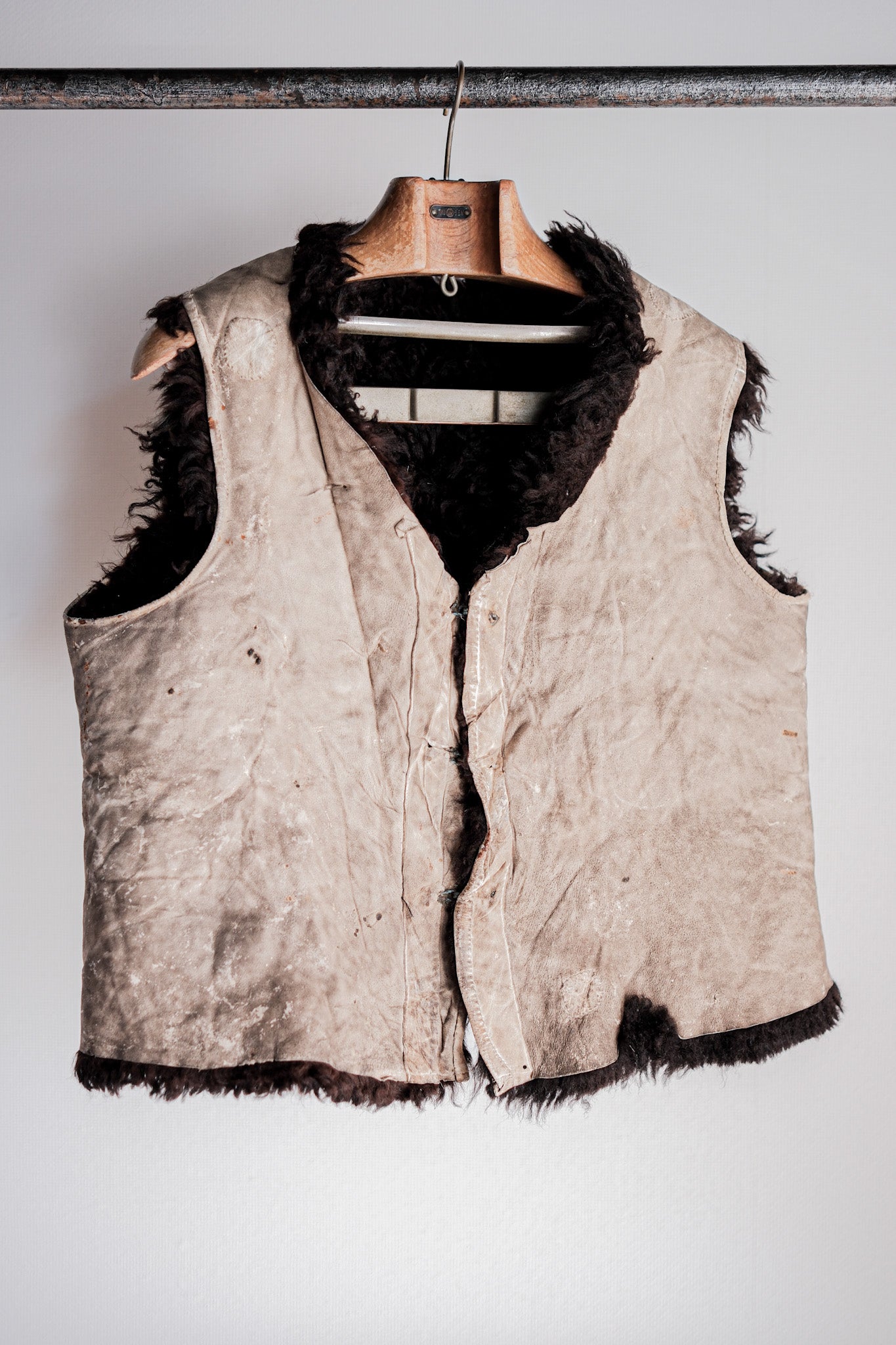 【~40's】WWⅡ German Waffen-SS Winter Sheepskin Fur Vest