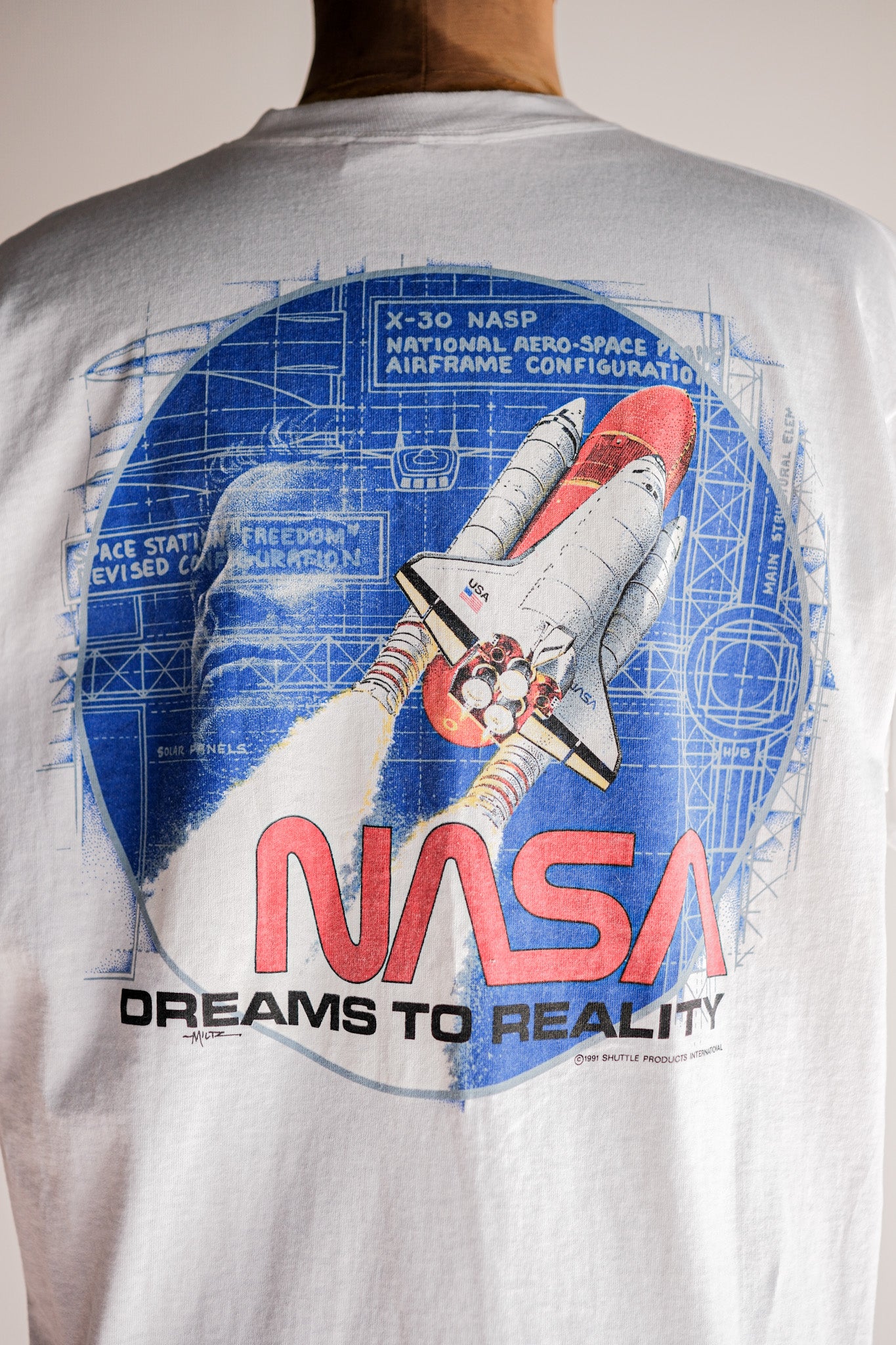 【~90's】Vintage Federal Agency Print T-shirt Size.XL "NASA" "Made in U.S.A."