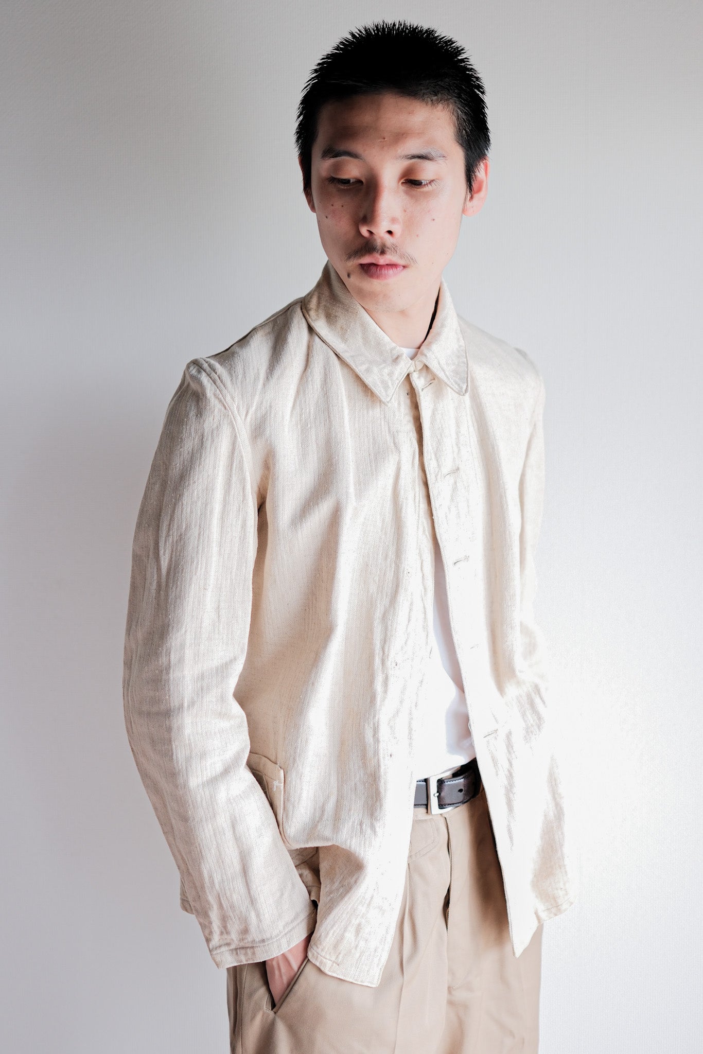 【~40's】German Air Force Drillich HBT Linen Jacket "Luftwaffe"