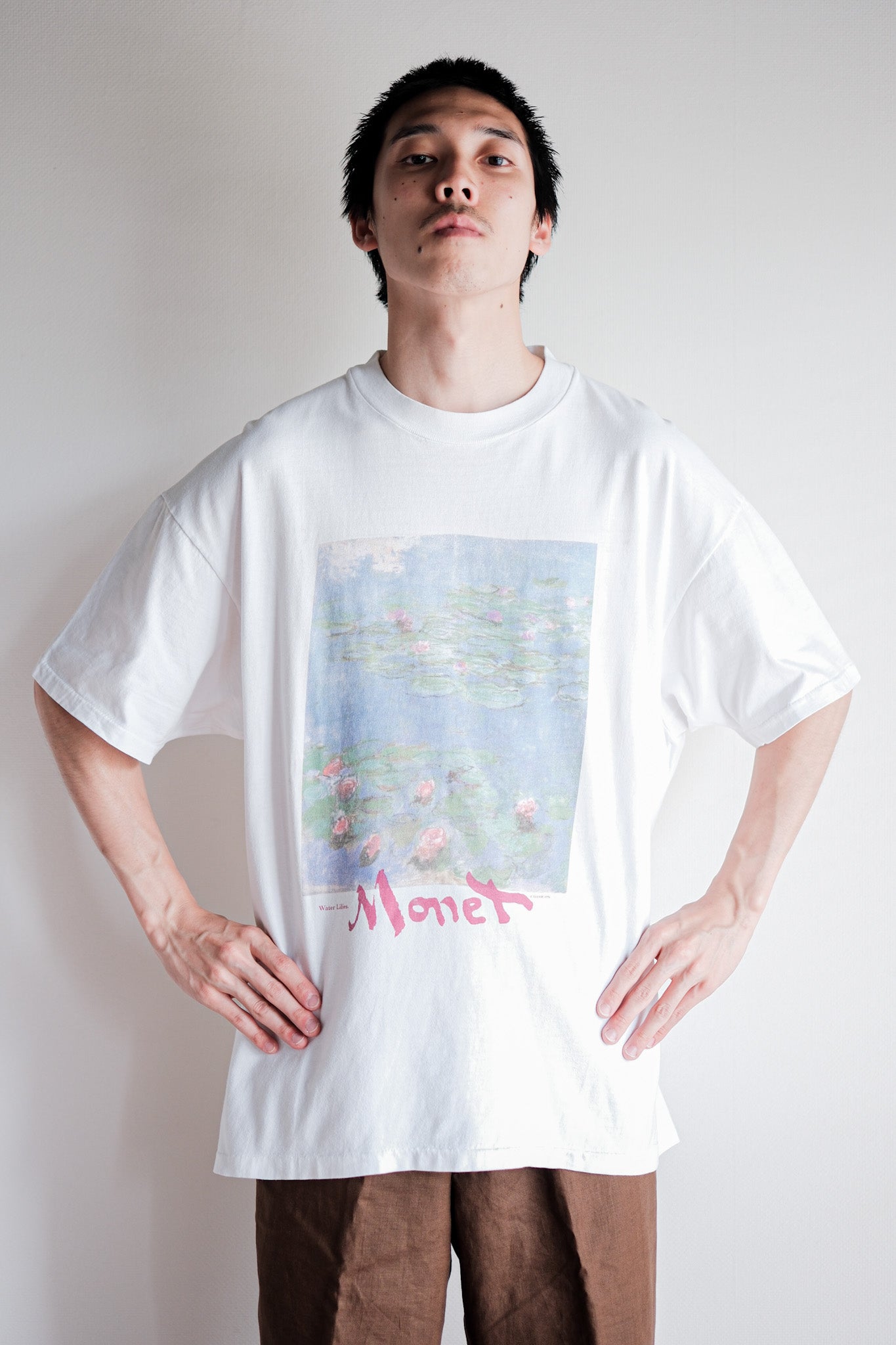 【~90's】Vintage Art Print T-shirt Size.XL "Claude Monet" "Water Lilies" "Made in U.S.A."