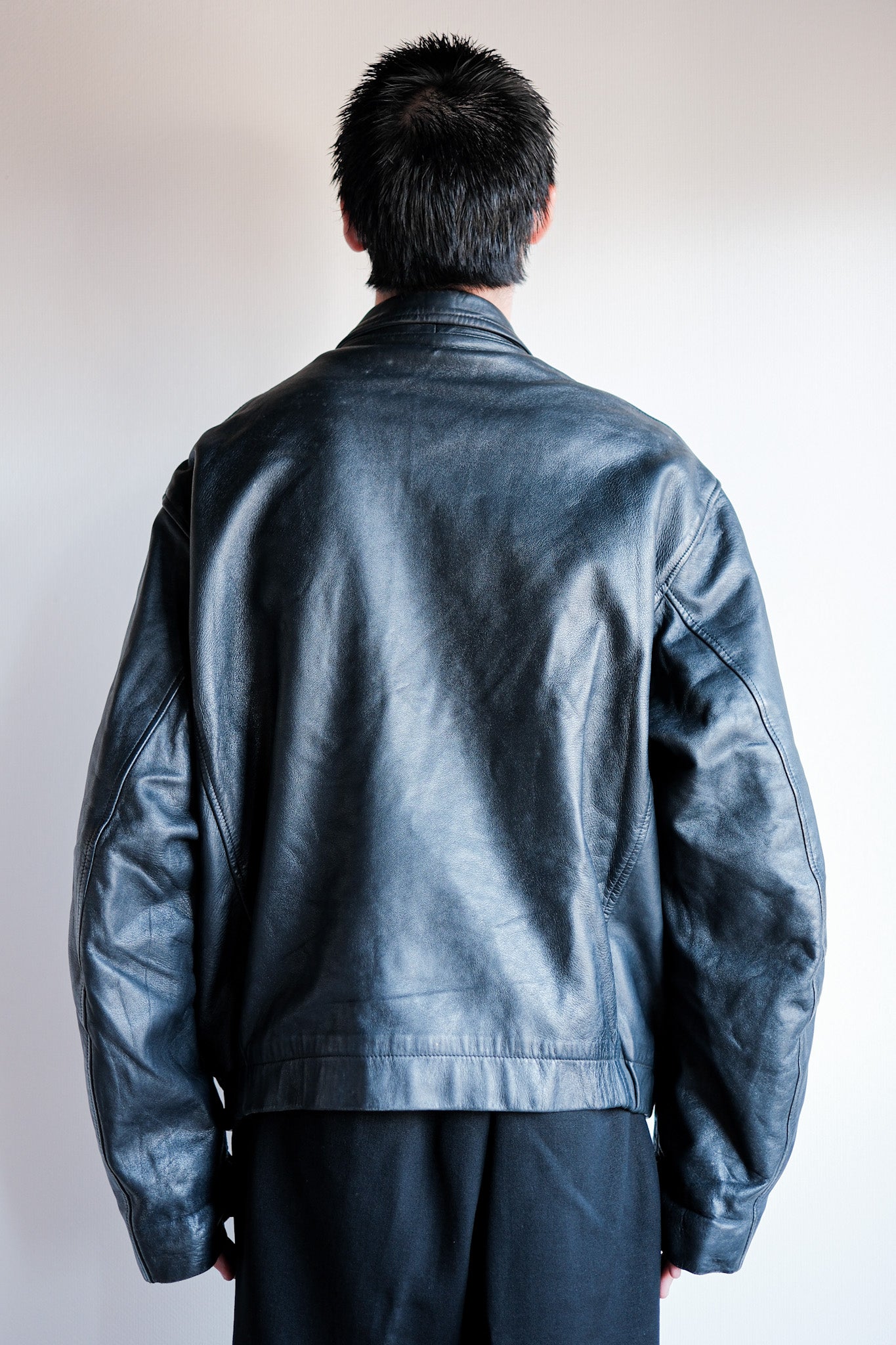 【~70's】French Air Force Pilot Leather Jacket Size.104L