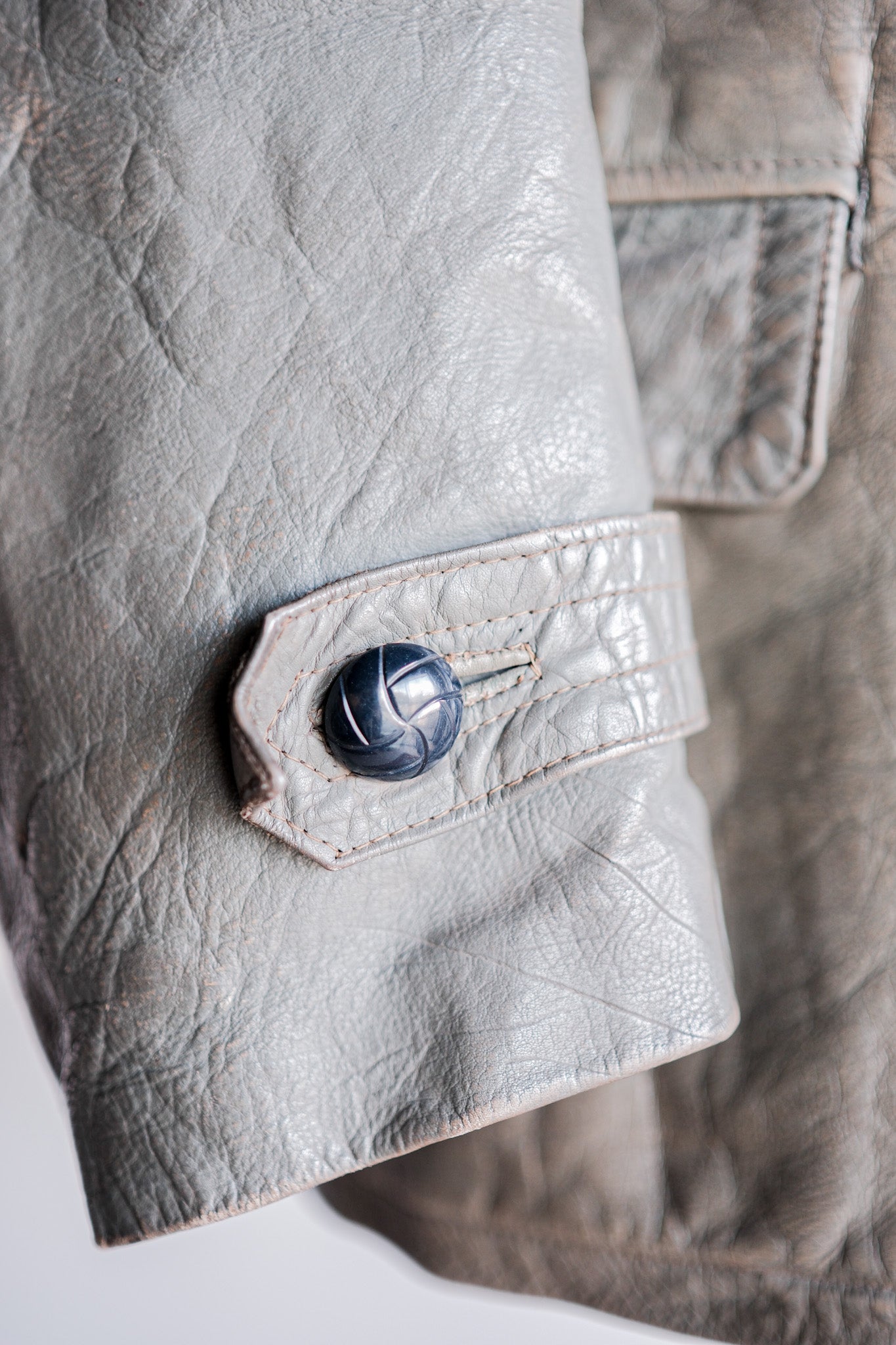 【~40's】WWⅡ+German+Navy+U-Boat+Crew+Gray+Leather+Jacket+"Kriegsmarine"