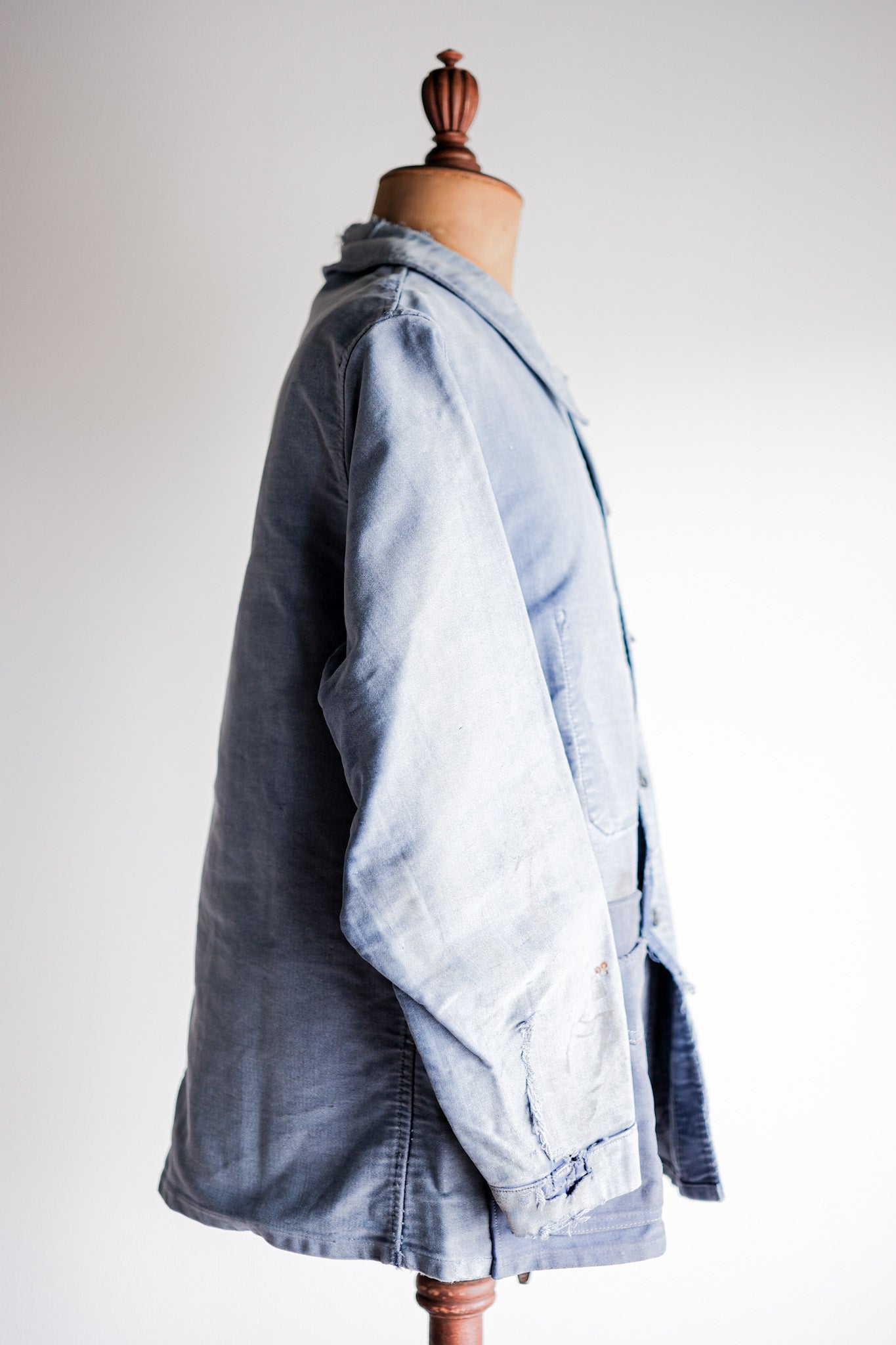 【~40's】French Vintage Blue Moleskin Work Jacket