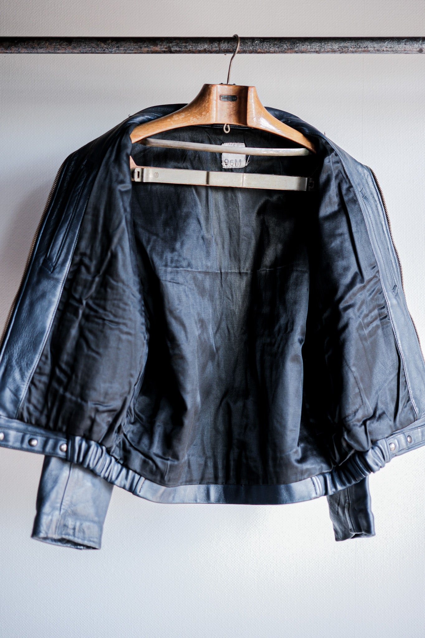 【~70's】French Air Force Pilot Leather Jacket Size.96M