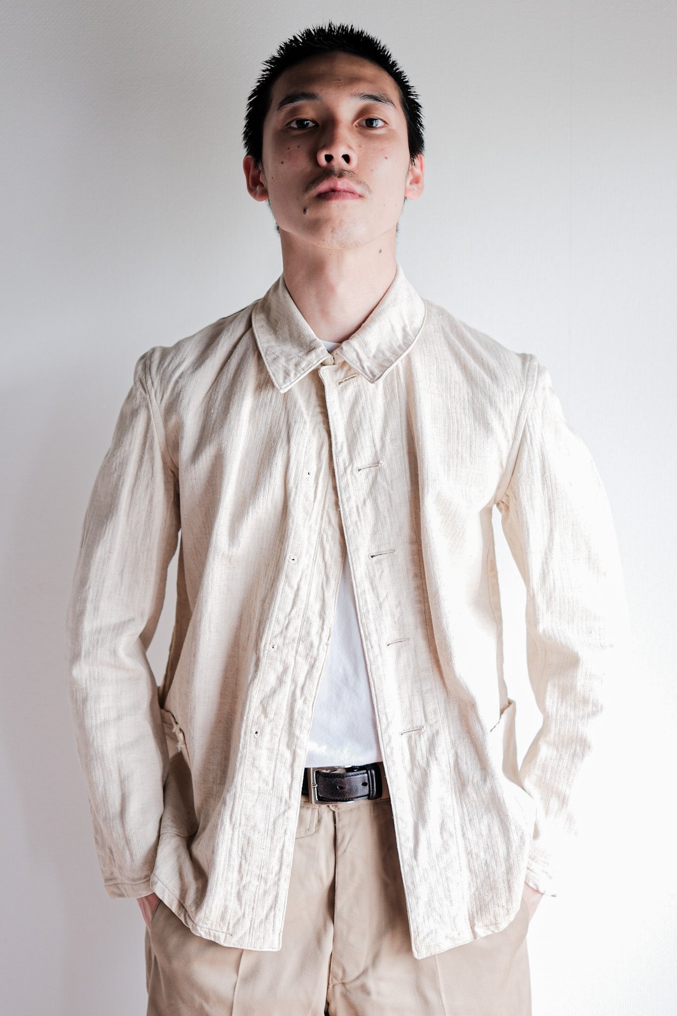 【~40's】German Air Force Drillich HBT Linen Jacket "Luftwaffe"