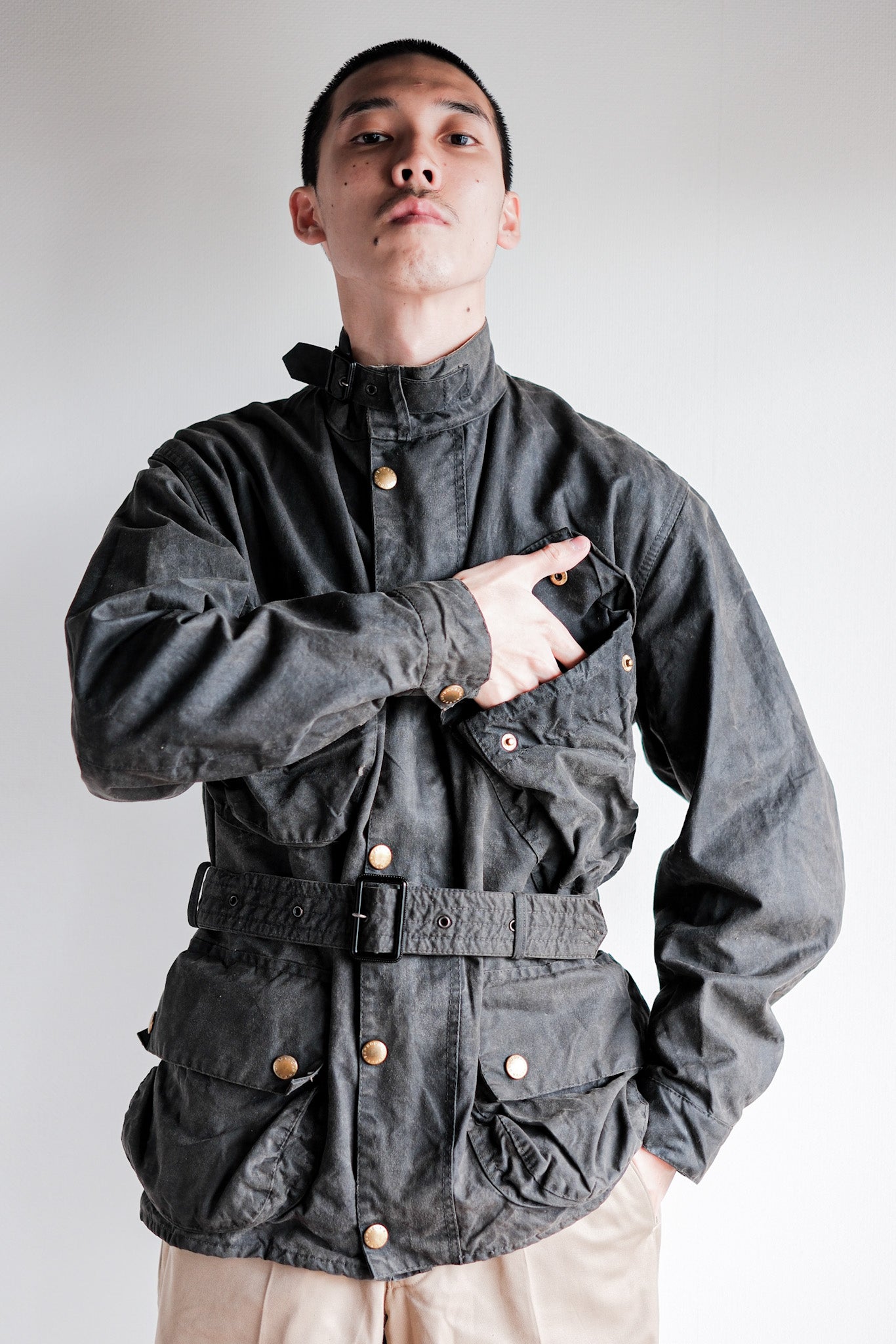 【~80's】Vintage Barbour "INTERNATIONAL SUIT" 2 Crest Size.38