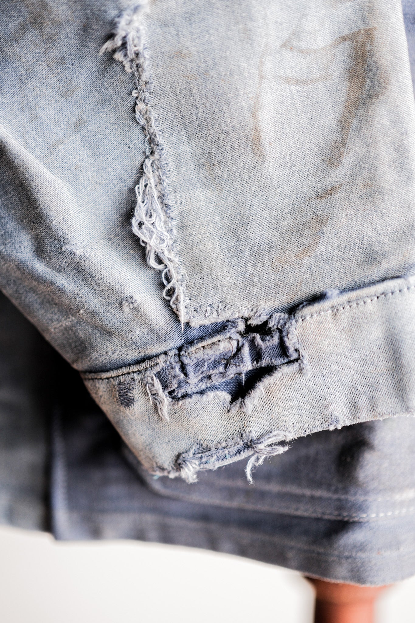 【~40's】French Vintage Blue Moleskin Work Jacket