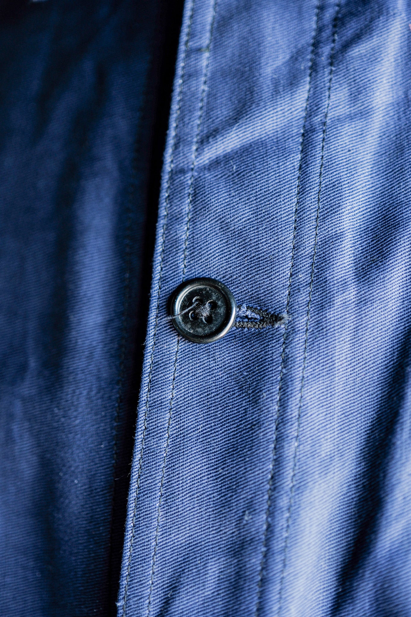 【~50's】French Vintage Blue Thin Twill Work Jacket "Vulcain" "Dead Stock"