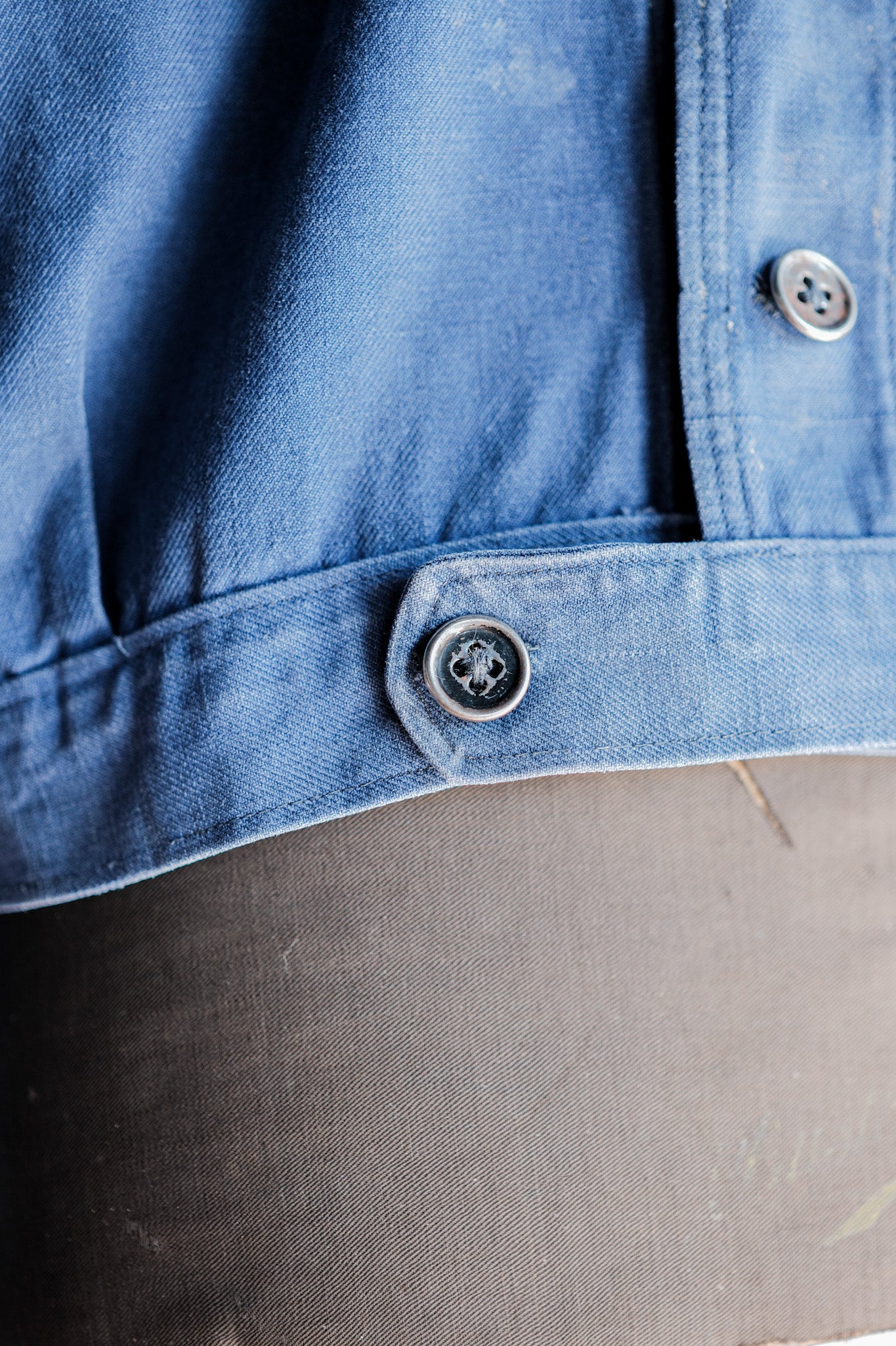 【~40’s】French Vintage Indigo Cotton Twill Cyclist Jacket