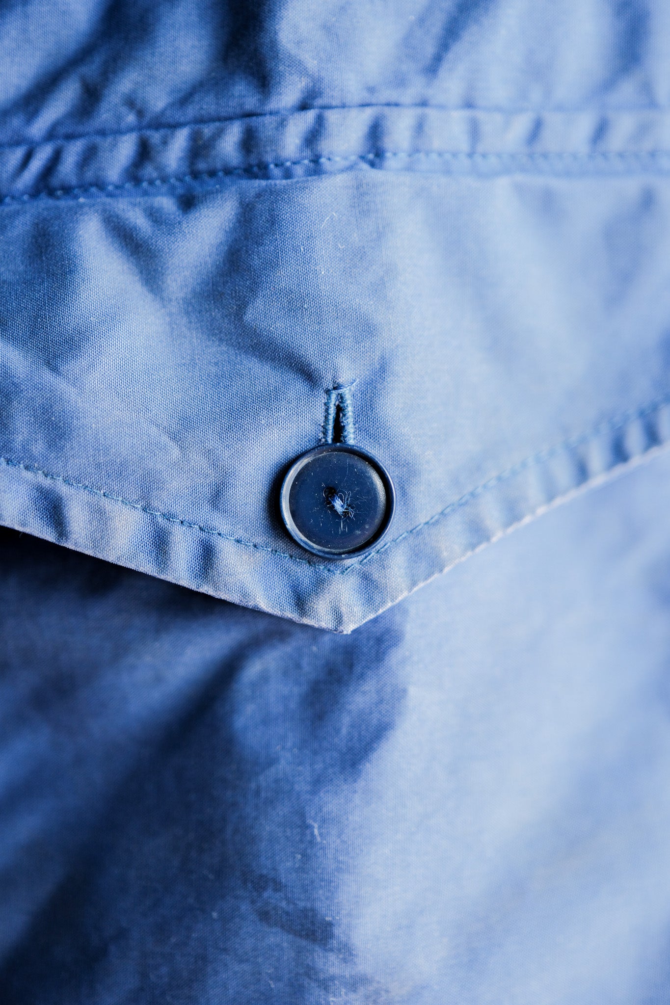 【~60's】British Vintage Blue Ventile Smock Size.LARGE "Blacks Of Greenock"