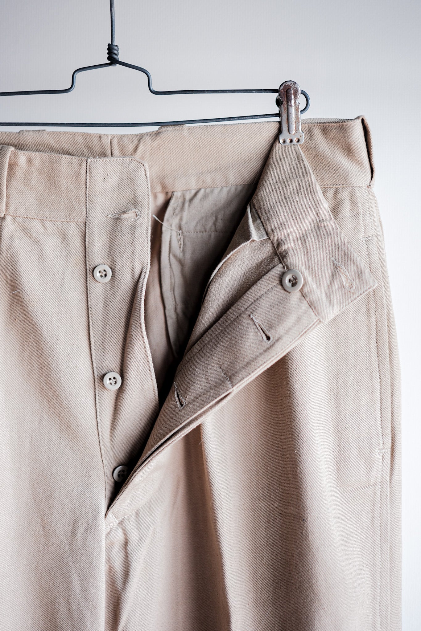 【~50's】French Army M52 Chino Trousers Size.12 "Dead Stock"
