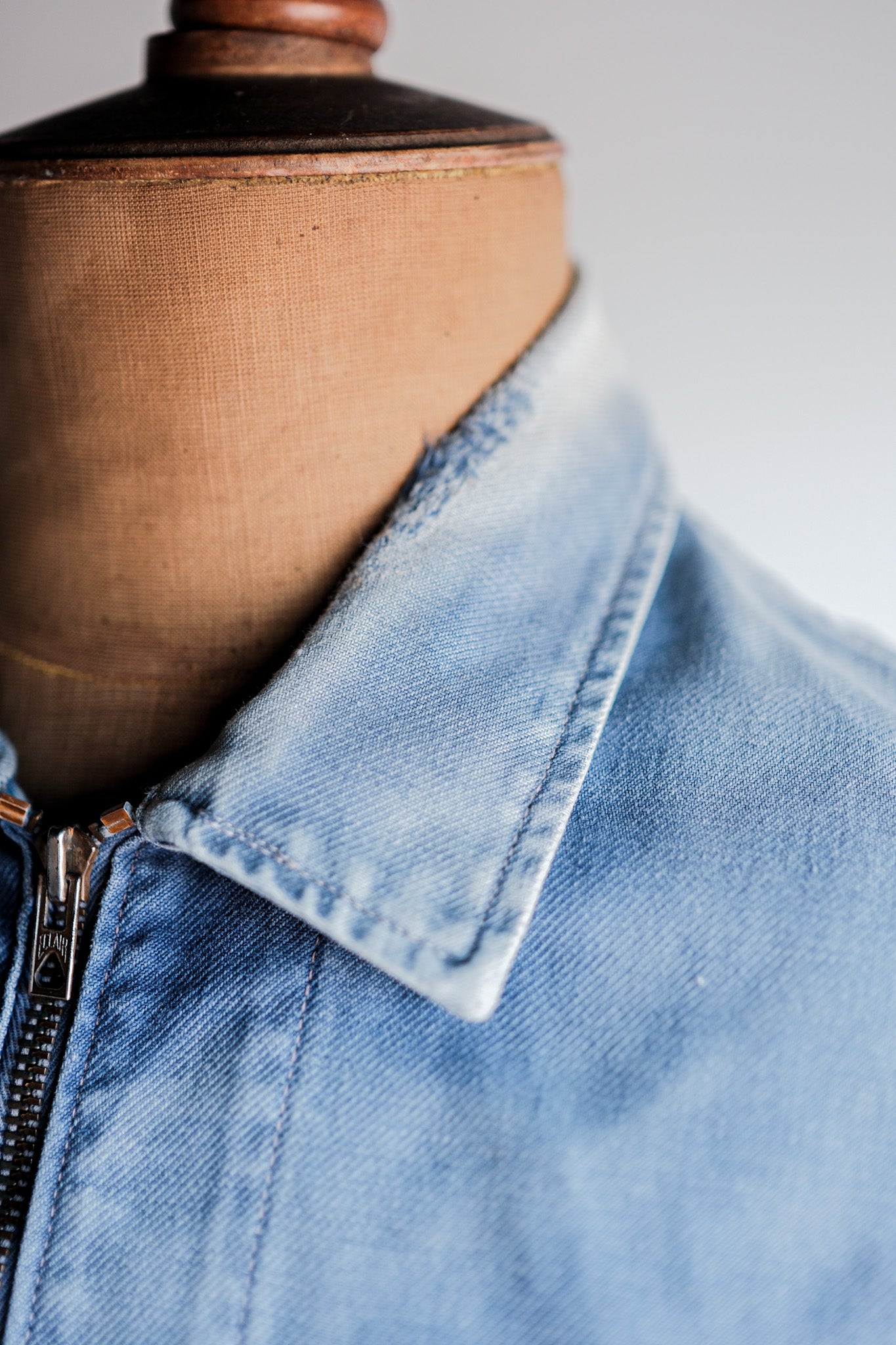 【~50’s】French Vintage Blue Cotton Twill Cyclist Jacket "Adolphe Lafont"