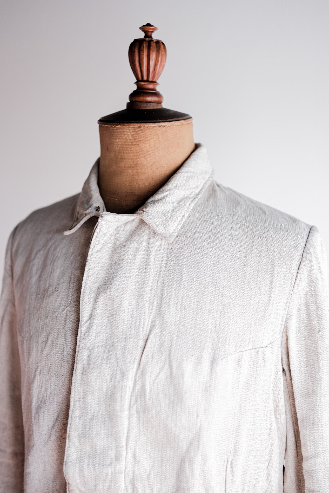 【~40's】German Air Force Drillich HBT Linen Jacket With Chin Strap "Luftwaffe"