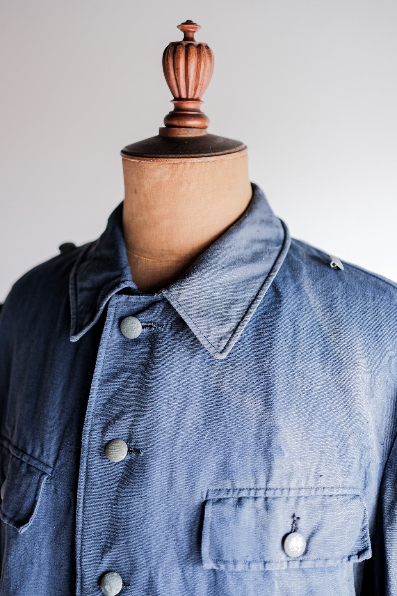 【~40's】German Navy Drillich Indigo Cotton Jacket "Kriegsmarine"