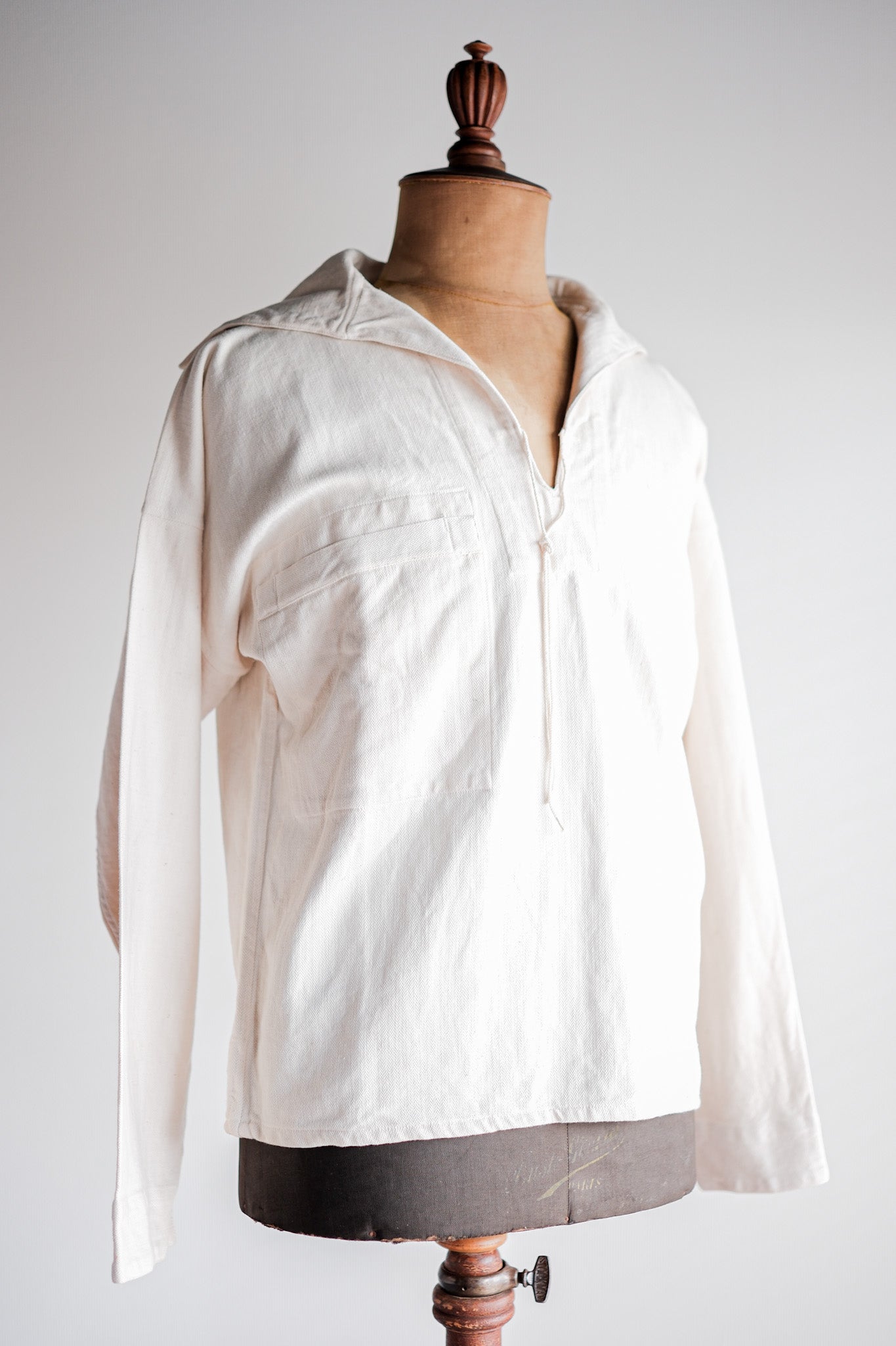 【~40's】German Navy Drillich HBT Linen Sailor Smock "KM"