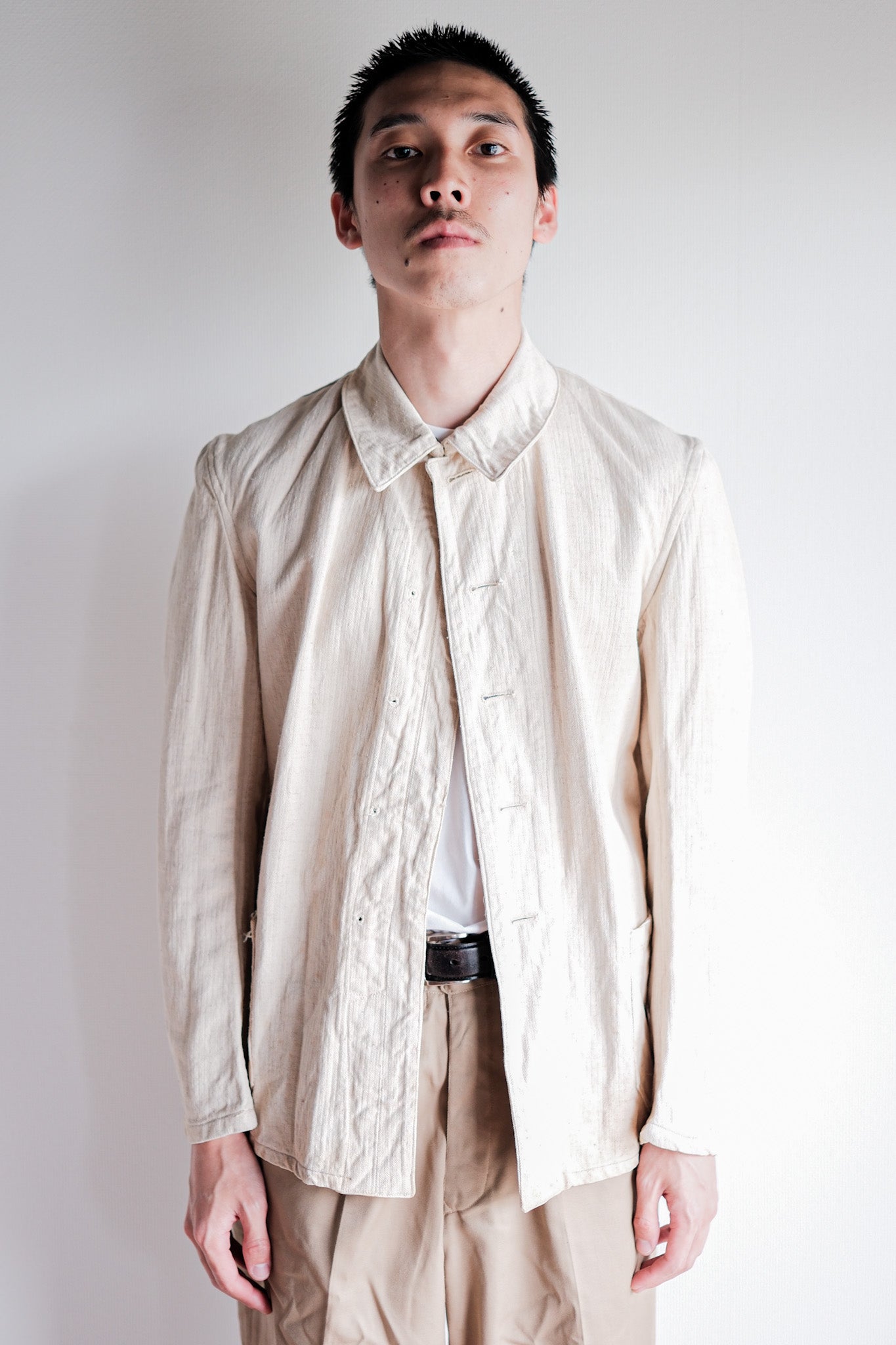 【~40's】German Air Force Drillich HBT Linen Jacket "Luftwaffe"