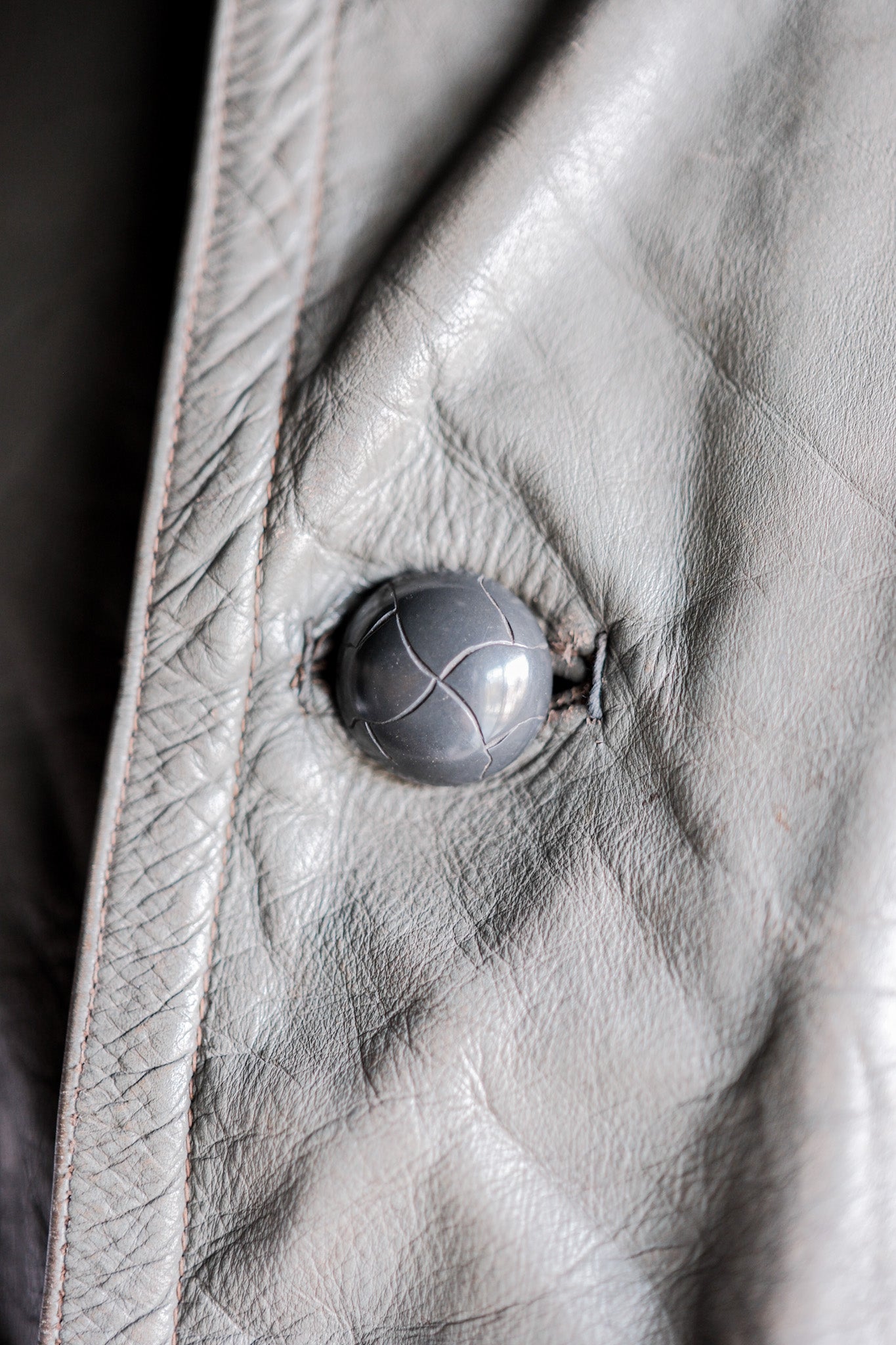 【~40's】WWⅡ+German+Navy+U-Boat+Crew+Gray+Leather+Jacket+"Kriegsmarine"