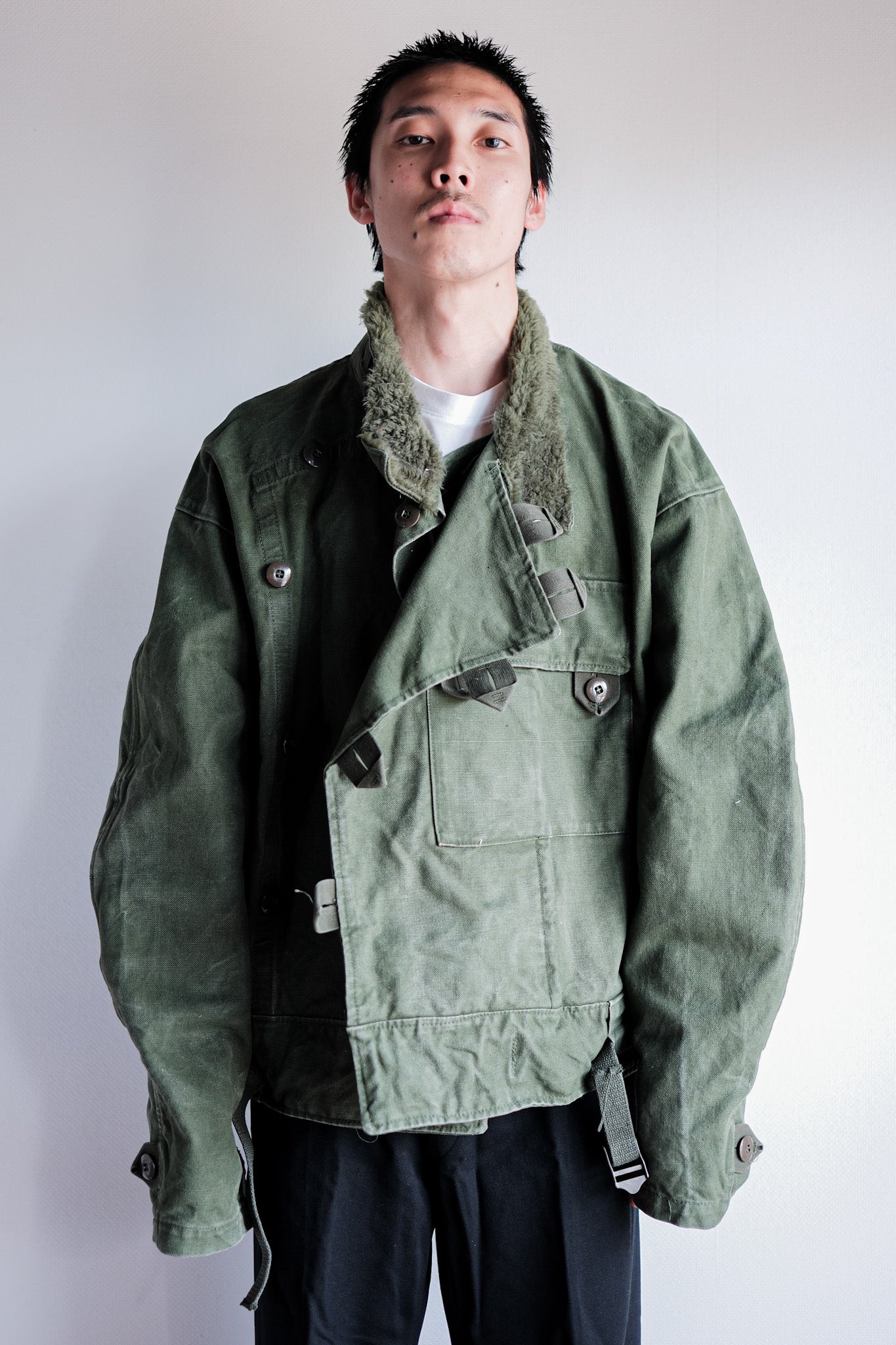 【~60's】Swedish Army Dispatch Rider Motorcycle Jacket Size.C56