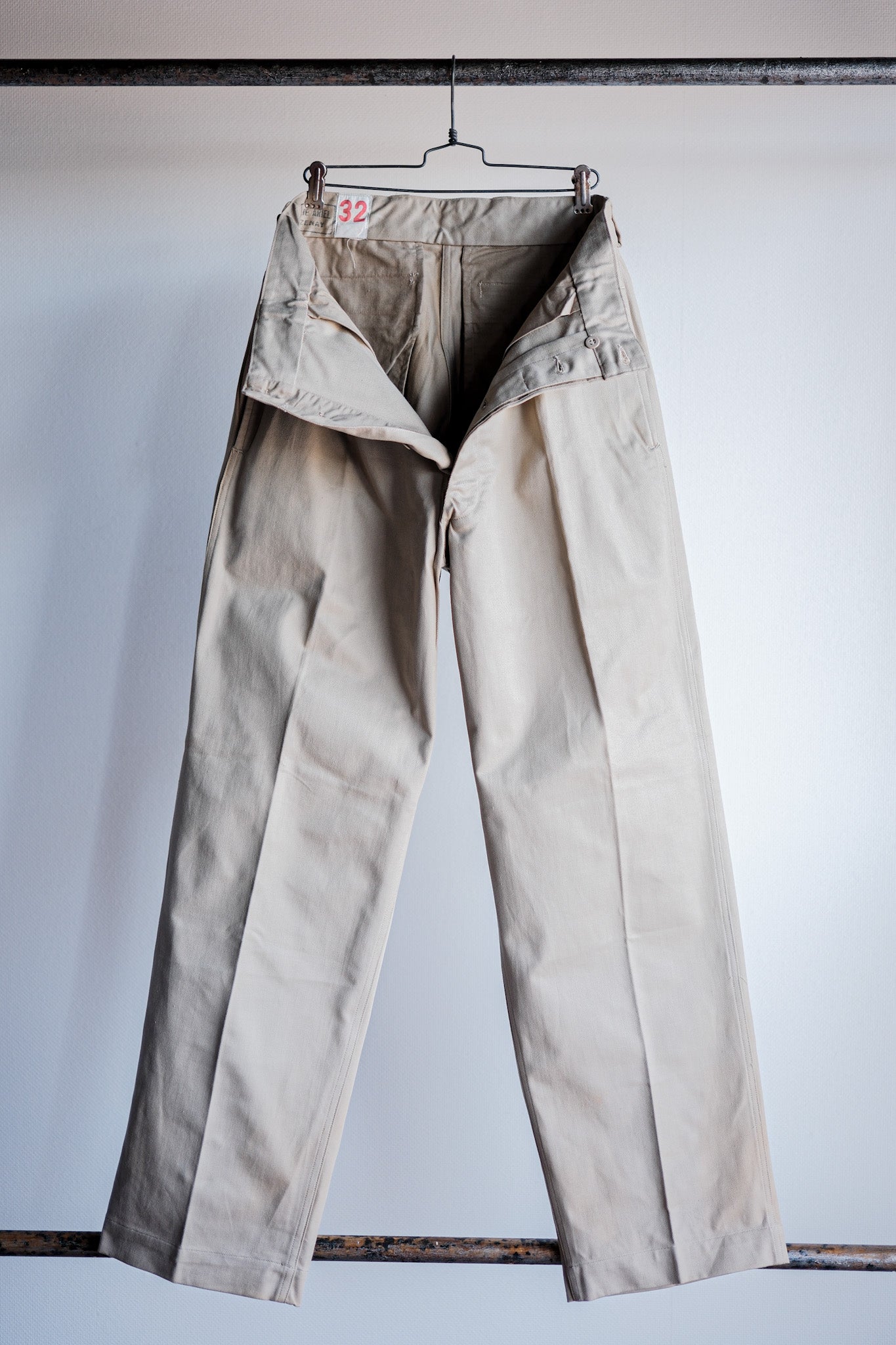 【~60's】French Army M52 Chino Trousers Size.32 "Dead Stock"